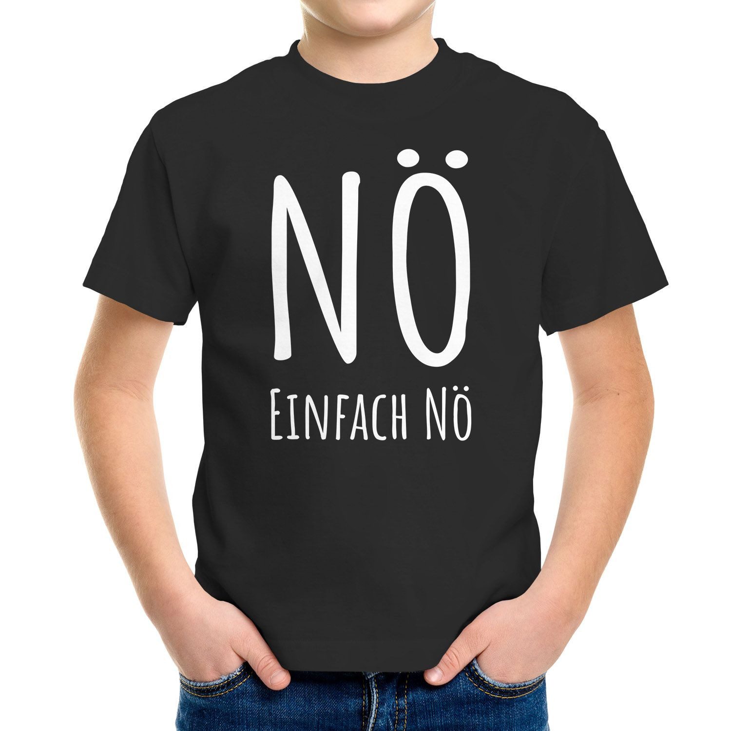 Print-Shirt Kinder T-Shirt Jungen Motiv Spruch lustig Nö einfach Nö Statement