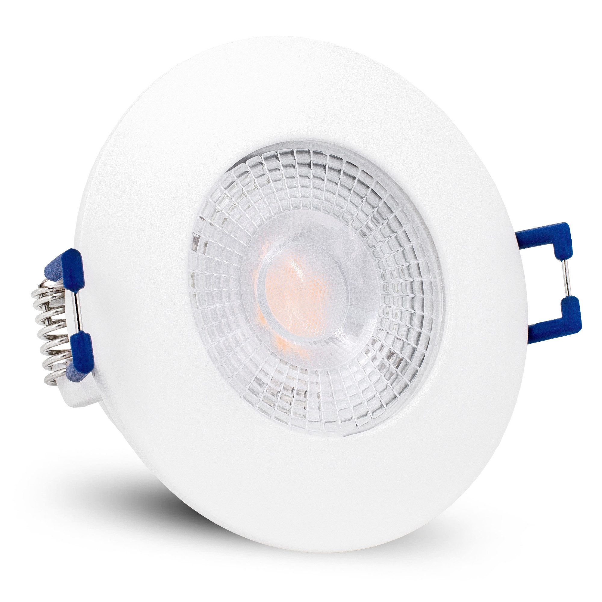 linovum LED Einbaustrahler LED Einbauspot ETAWA flach weiß IP44 warmweiß Bad Deckenlampe Strahler, Warmweiß