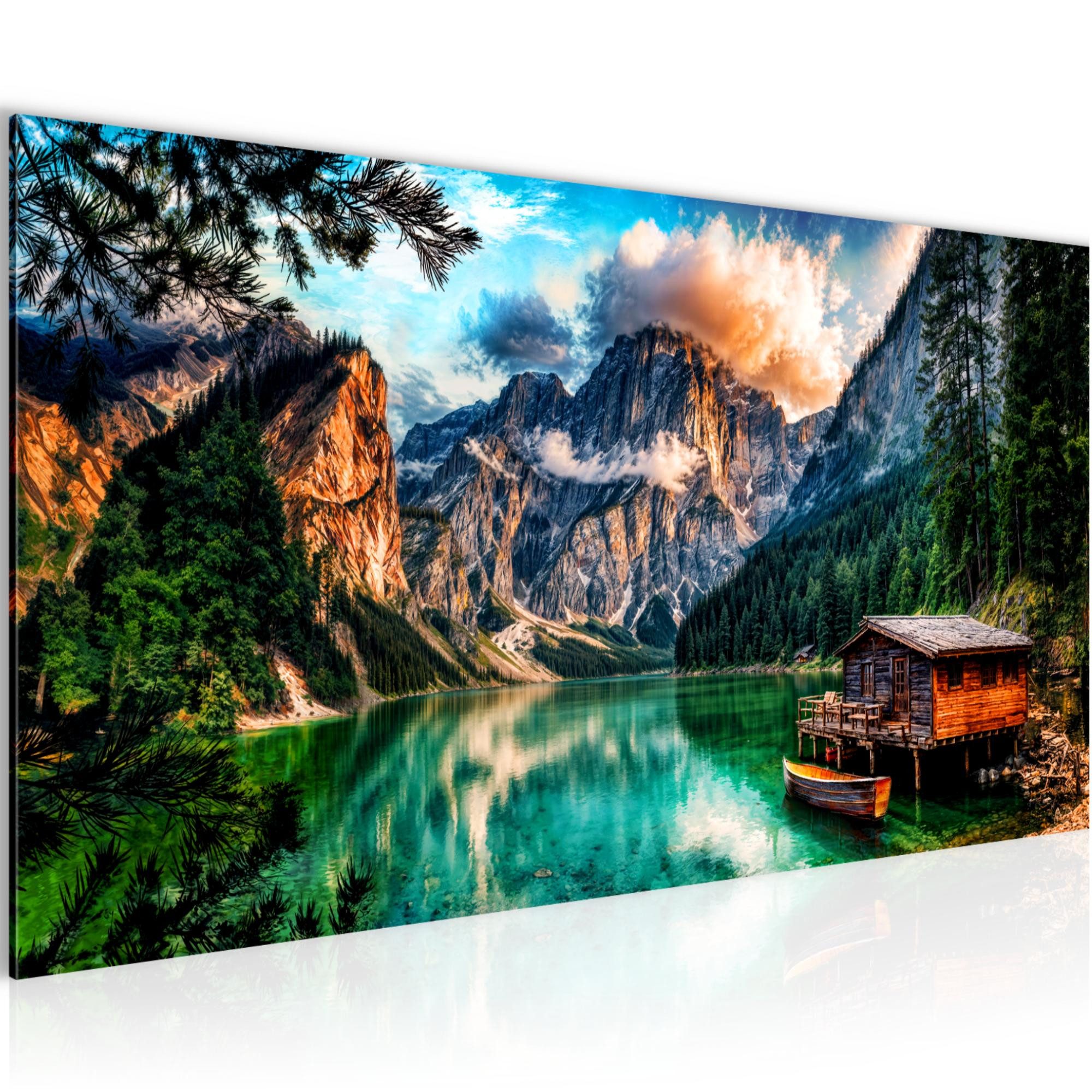 Runa Art XXL-Wandbild Natur Landschaft Bild Wohnzimmer Schlafzimmer Deko 043712a 100x40 cm, Berge Sommer, Ostsee Nordsee Dekoration Landhaus