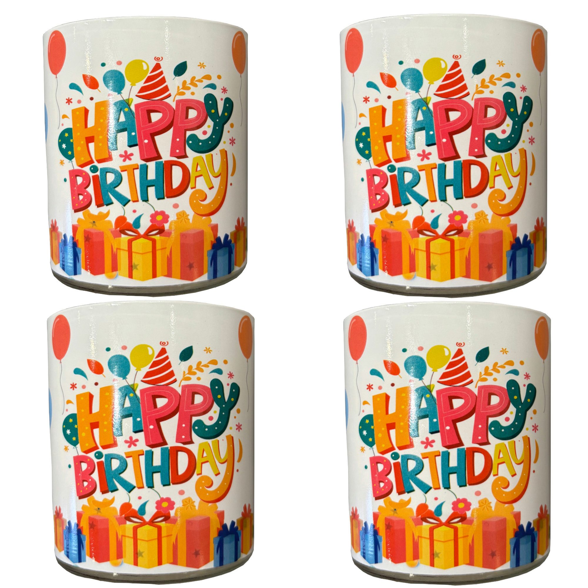 Candelo Geburtstagskerze 4er Set Geburtstagskerze im Glas Happy Birthday Ke günstig online kaufen