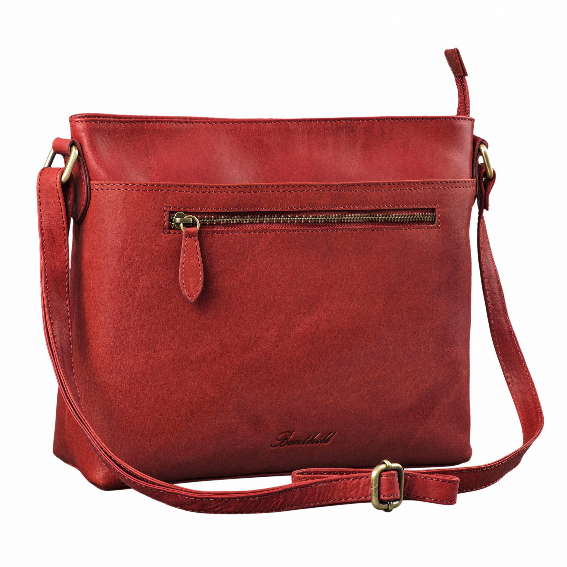 Benthill Umhängetasche Damen Echt Leder Handtasche Schultertasche Vintage Umhängetasche, Schultergurt / Umhängegurt Reißverschlussfach
