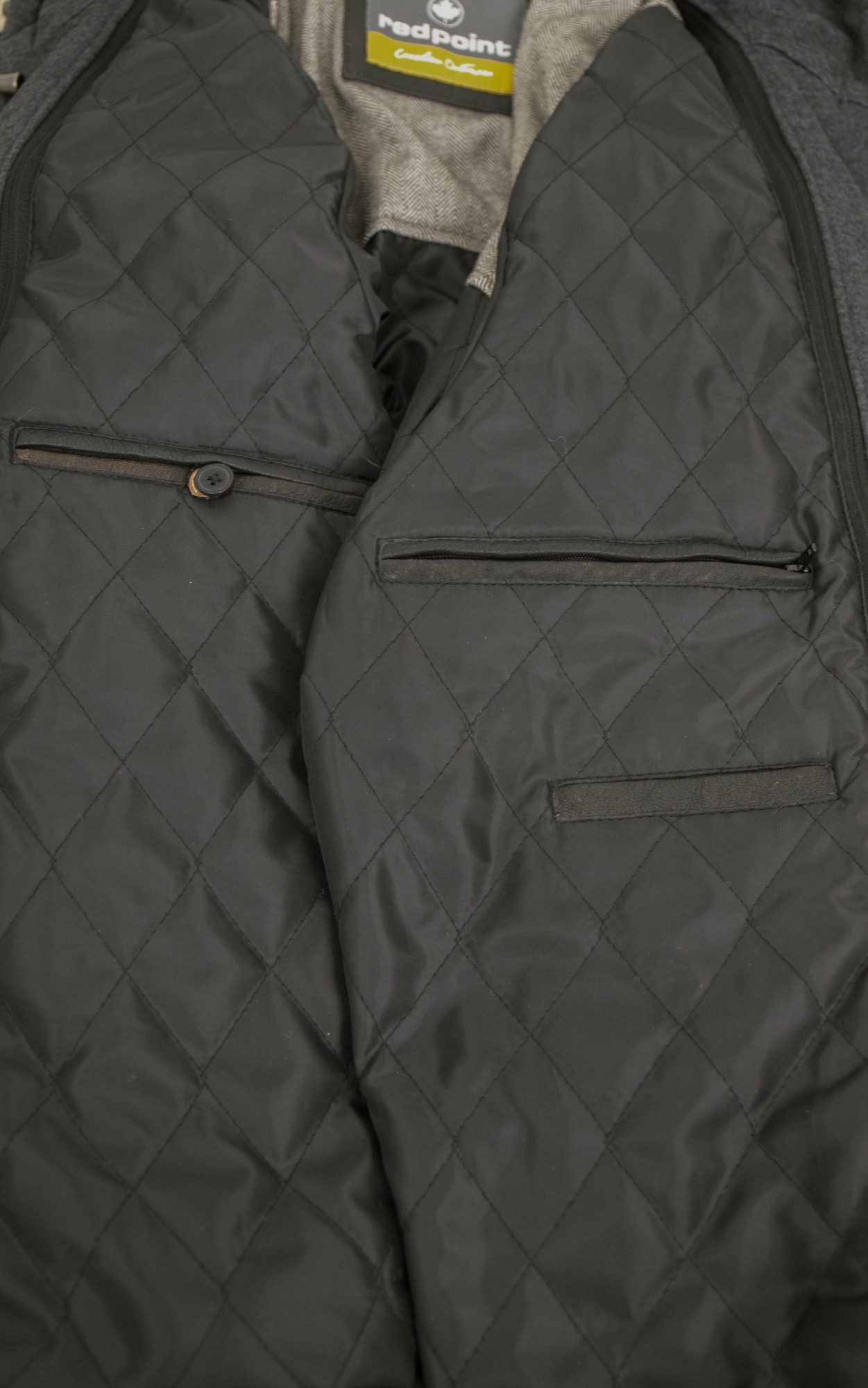 Redpoint Lederjacke Donald Redpoint - Herren Lederjacke Bikerjacke Kapuze Lammnappa schwarz antik