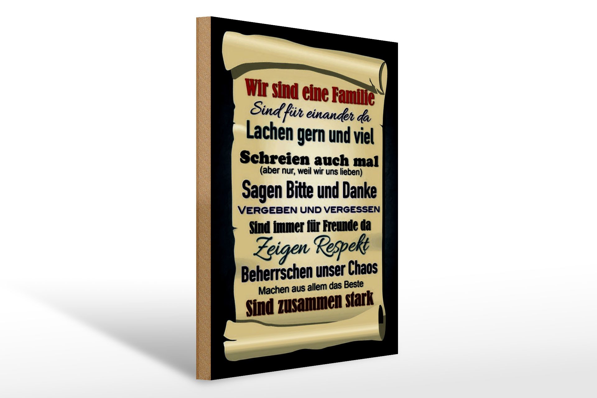 Holzbild Spruch 30x40cm wir sind eine Familie zusammen