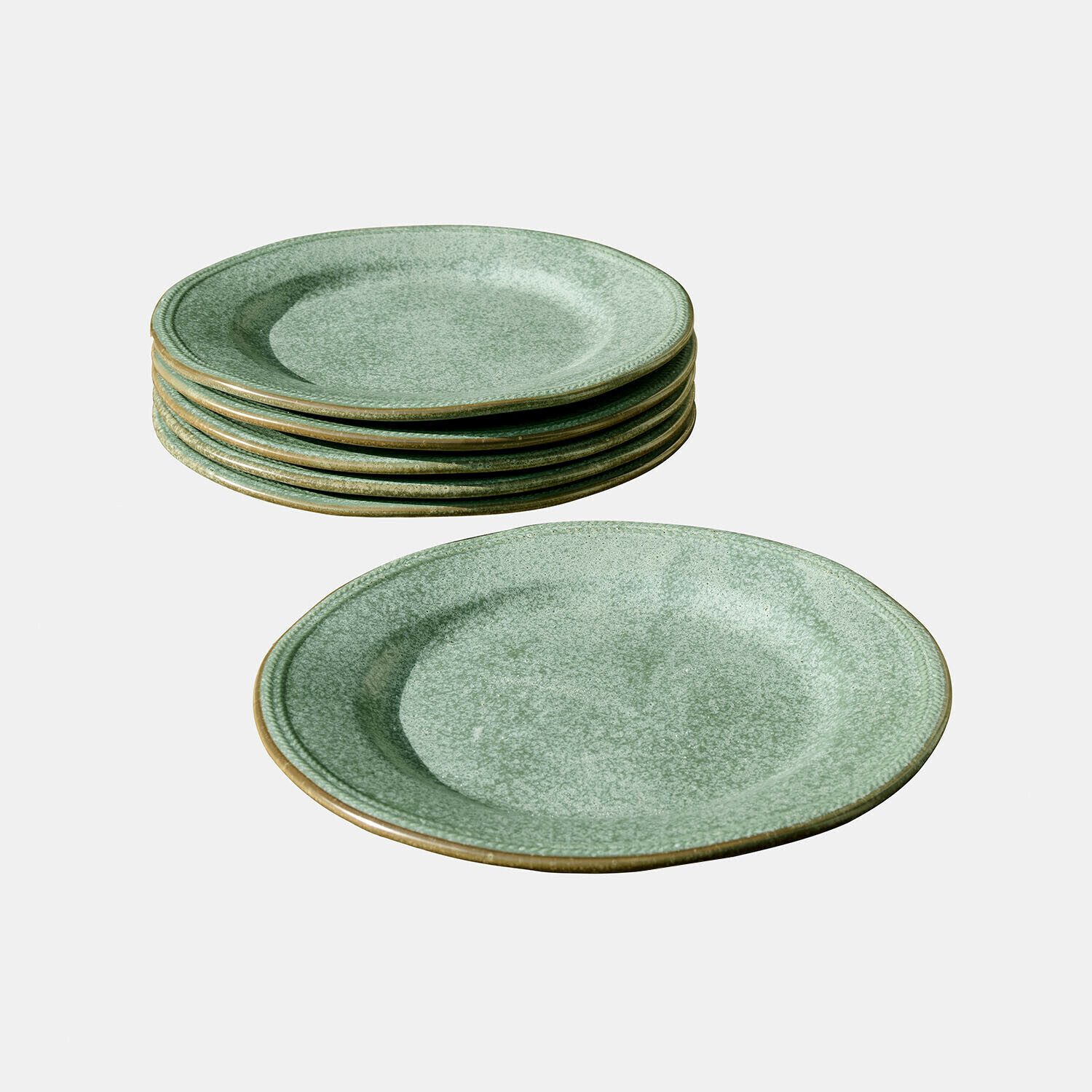 Mirabeau Geschirr-Set Teller 6er Set Norrvik grün, Steinzeug