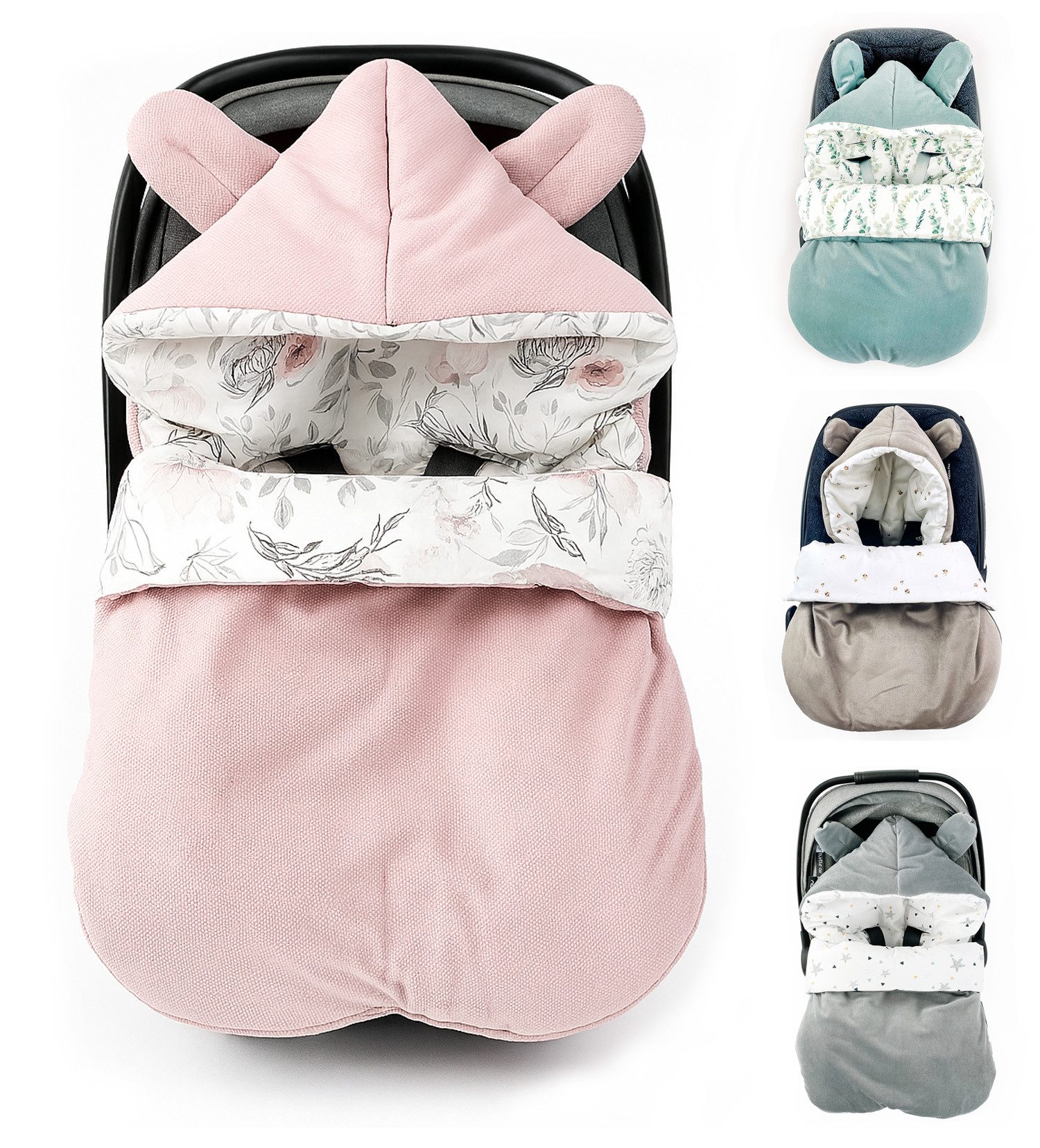 BABEES Fußsack BABYFUßSACK für Babyschale Frühling Übergang warm mit Füllung, Einschlagdecke Fußsack Schlafsack Baby Kinderwagen GANZJÄHRIG
