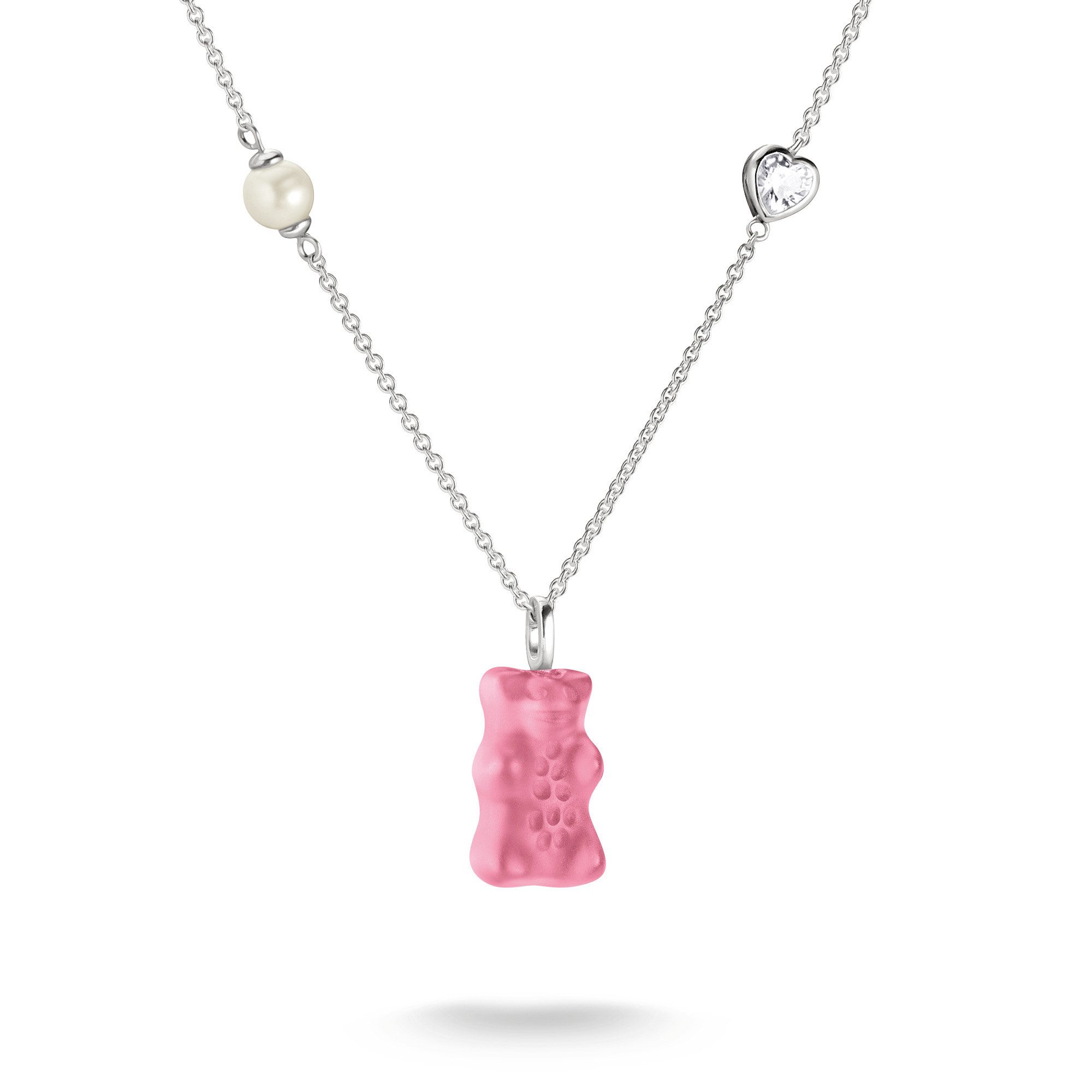 THOMAS SABO Kette mit Anhänger THOMAS SABO x HARIBO: Kette mit Goldbär, mit Kristallglas, Zirkonia (synth) - mit Süßwasserzuchtperle