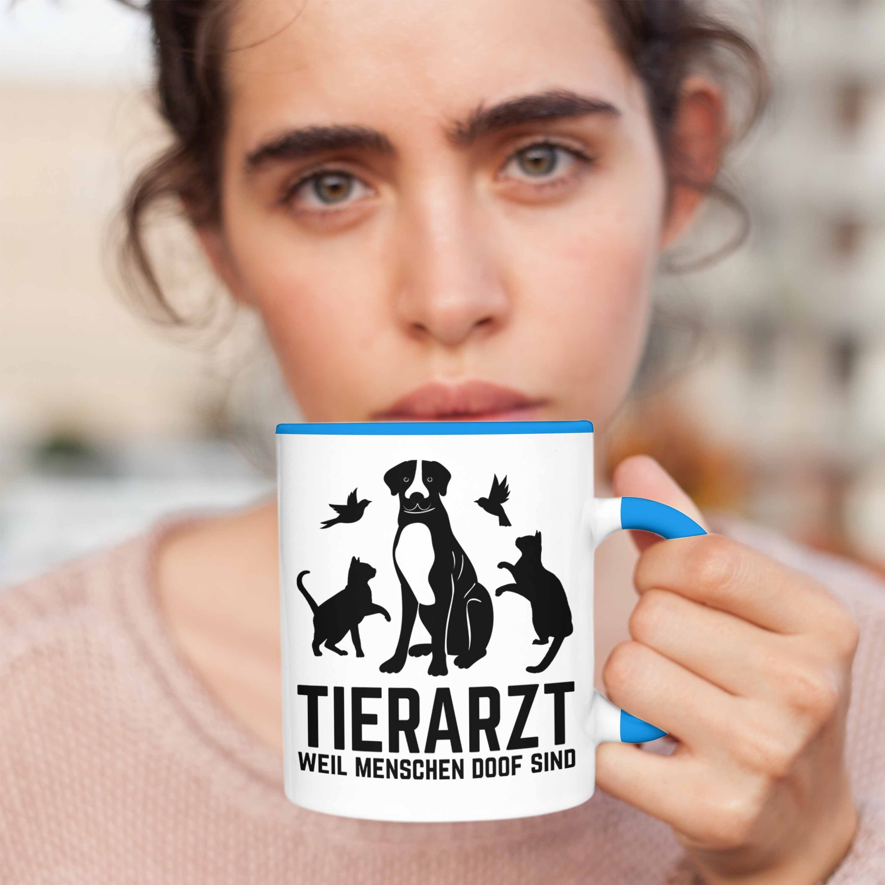 Tasse Ka Geschenkidee Geschenk Spruch Tierarzt Tierärztin Blau für Lustiger Trendation Tasse