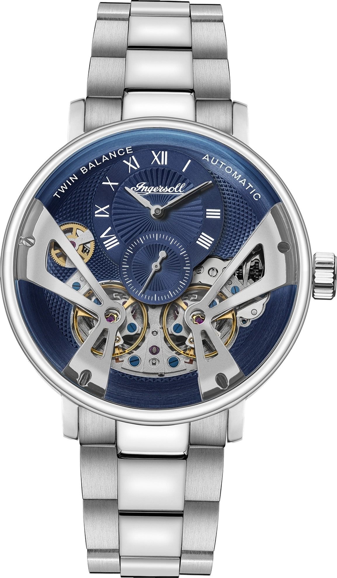 Ingersoll Quarzuhr Ingersoll Herrenuhr Edelstahl silber, (Analoguhr), Herren Armbanduhr rund, Edelstahlarmband silber, Fashion