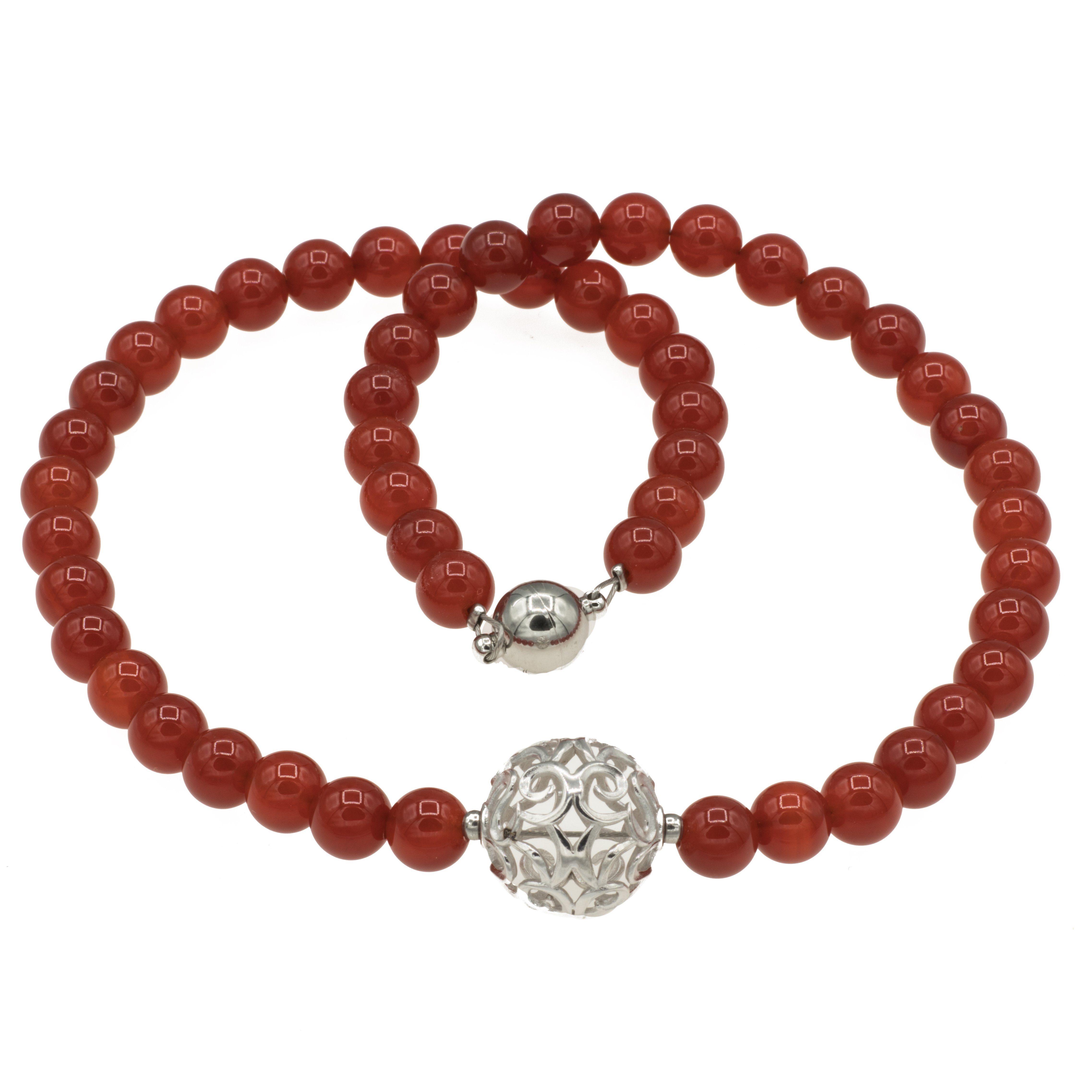 Bella Carina Perlenkette Karneol Edelstein Kette günstig online kaufen