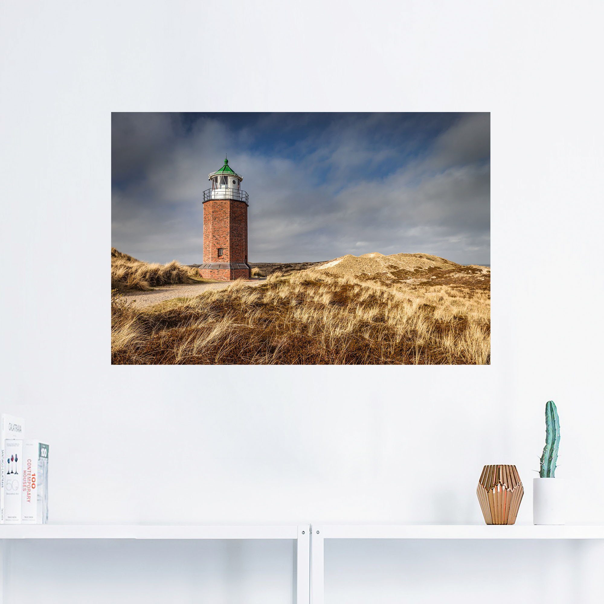Artland Wandbild Leuchtturm Rotes Kliff als Leinwandbild, Wandaufkleber Größen Gebäude Sylt, oder (1 in versch. Poster in Kampen, St), Alubild
