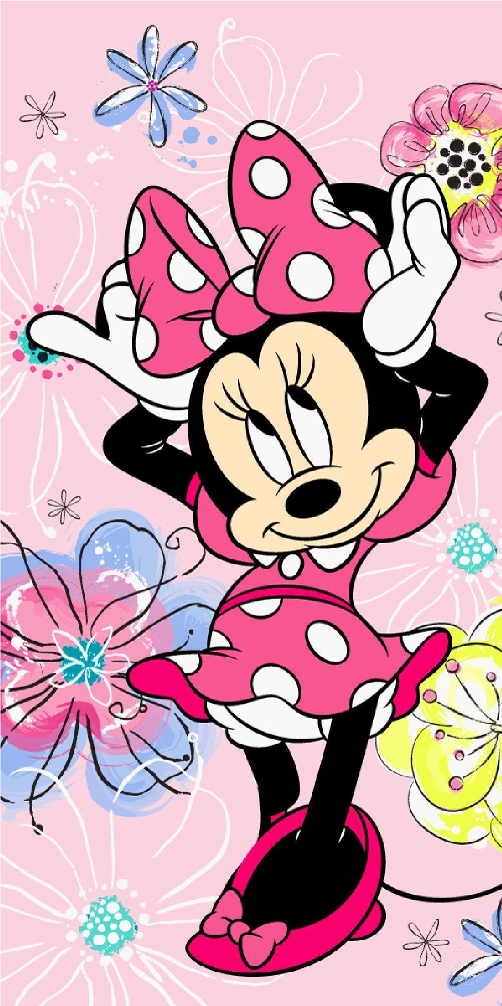 Disney Badetuch weiches Bade/Duschtuch Minnie Mouse Größe: 70 x 140 cm 100% günstig online kaufen