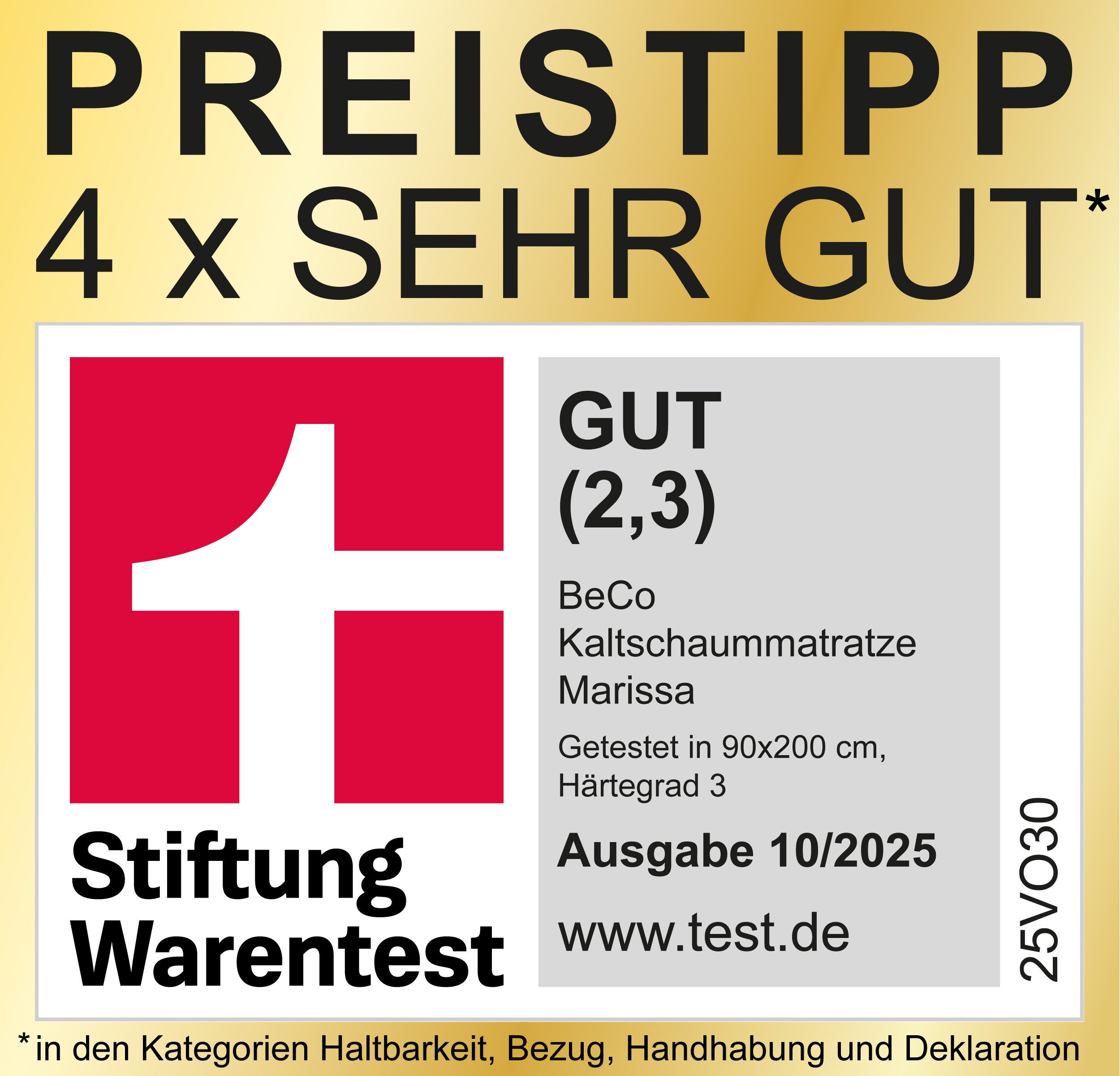 Komfortschaummatratze Marissa, Beco, 18 cm hoch, Stiftung Warentest "Gut" 1 günstig online kaufen