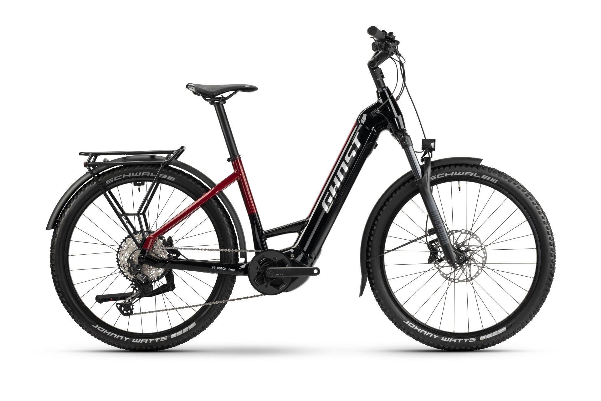 Ghost E-Bike 27,5" E-Teru B Pro EQ Low L Black/Red, 12 Gang Shimano XT RD-M8100 12-S Schaltwerk, Mittelmotor