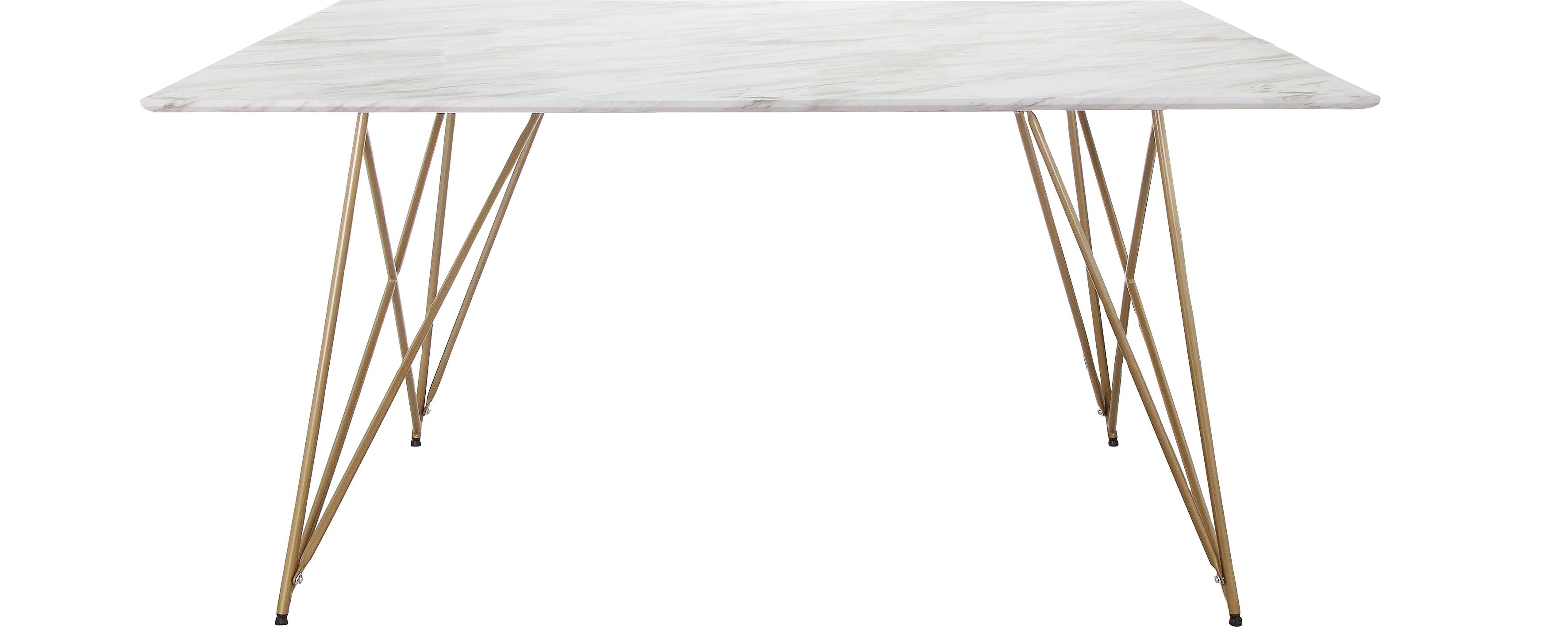 Leonique Esstisch Louie, TOPSELLER! (1-St., Tisch, Küchentisch, OTTOs Choice), mit Tischplatte in Marmor Optik, Gestell aus Metall golden, Höhe 76 cm