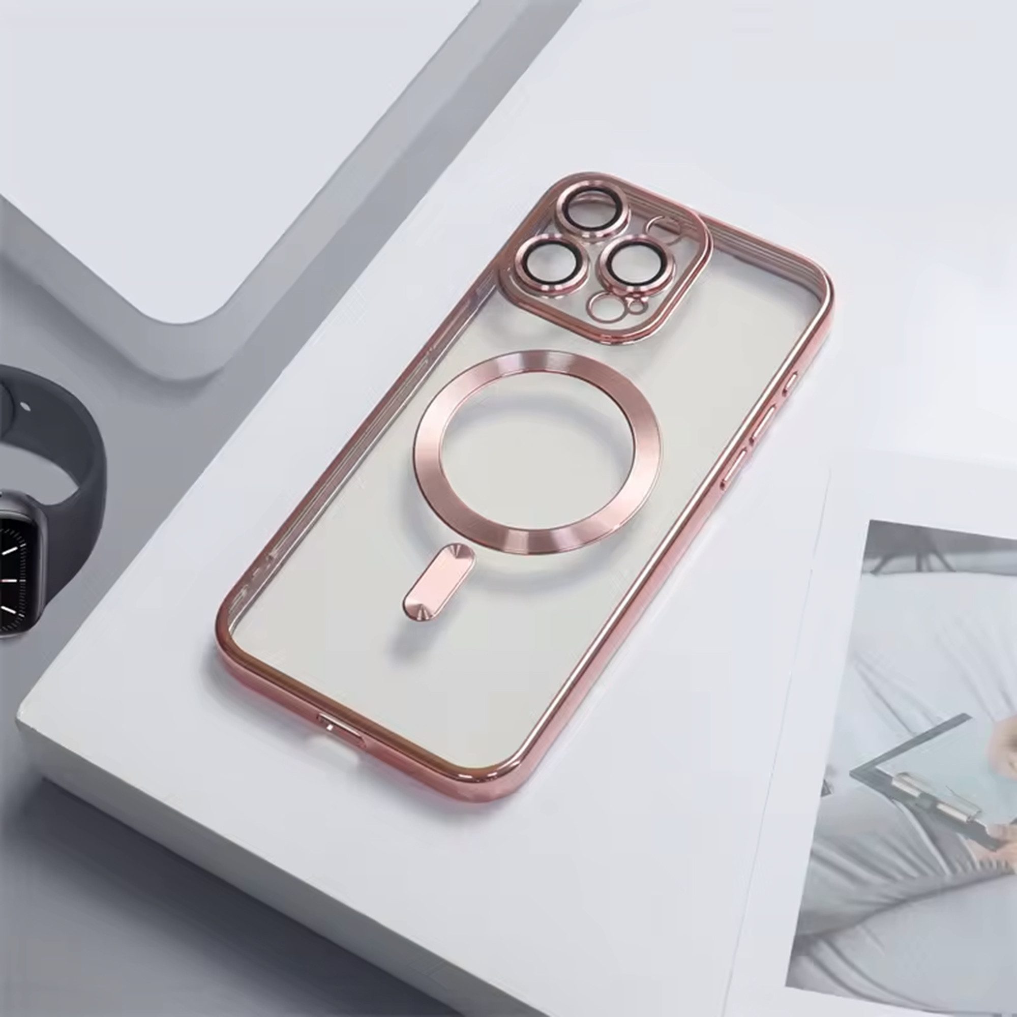 Wörleonline Handyhülle für Apple iPhone 14 Pro mit integriertem Kameraschutz, TPU Schutzhülle, MagSafe kompatible Hülle – Bild 4 von 5