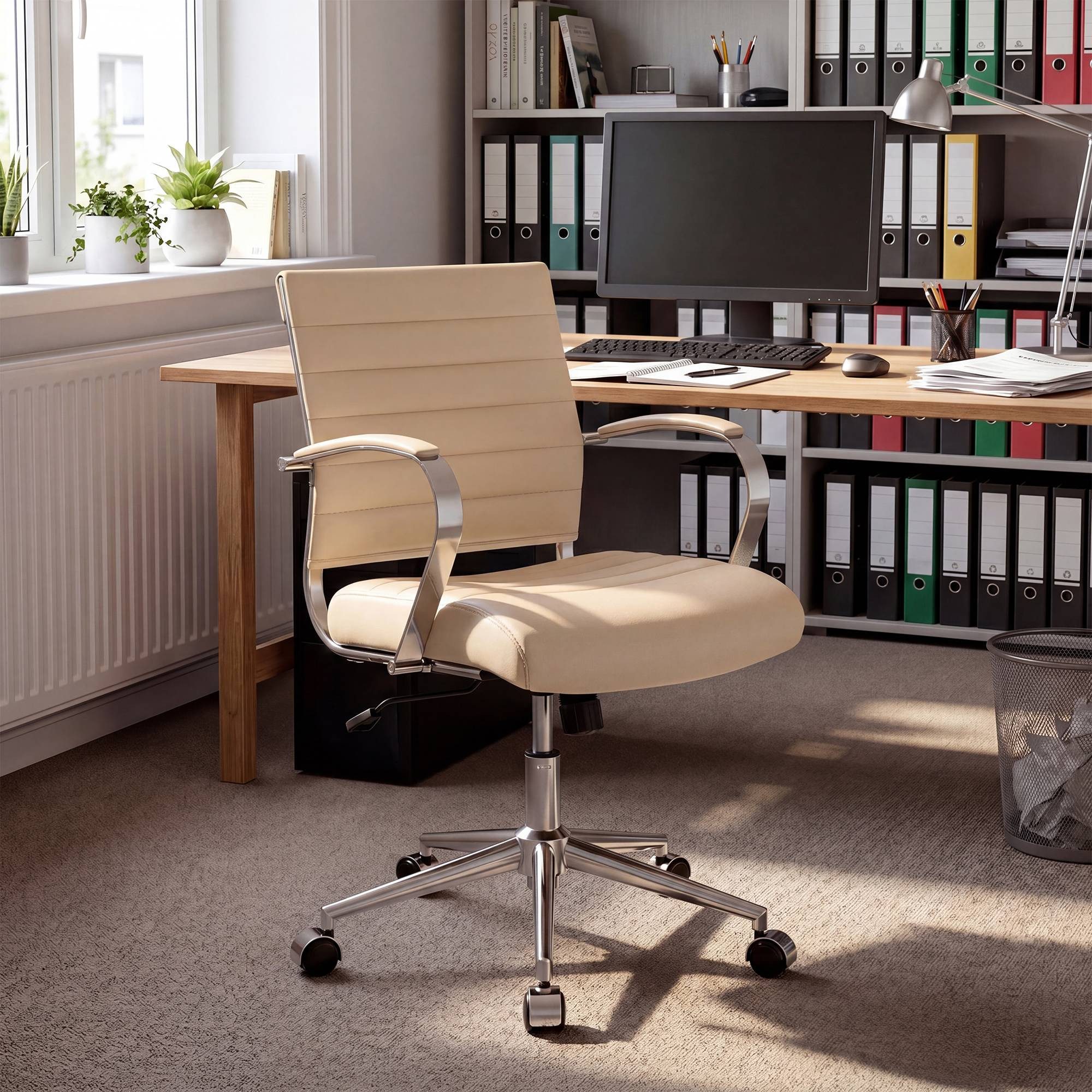 furnicato Bürostuhl Oakland 62x57x90 cm creme (1 St)