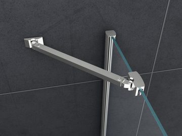 Home Systeme Eckdusche SIMILE Duschkabine Dusche Duschwand Duschabtrennung Duschtür Glas ESG, BxT: 80x80 cm