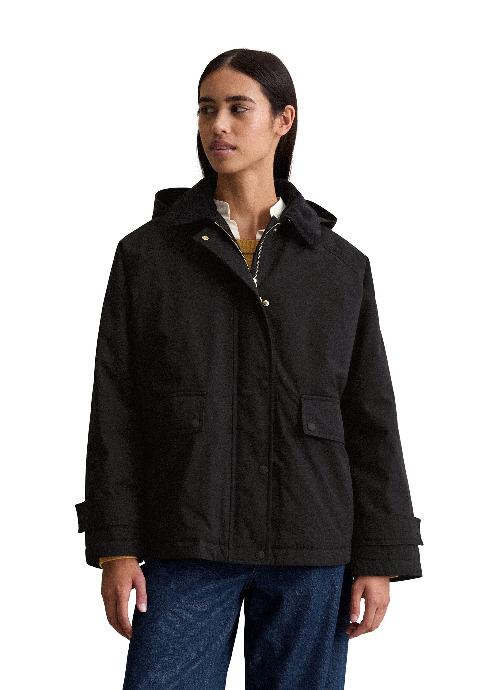 Marc O'Polo DENIM Kurzmantel aus Waxed-ORganic-Cotton-Nylon-Mix