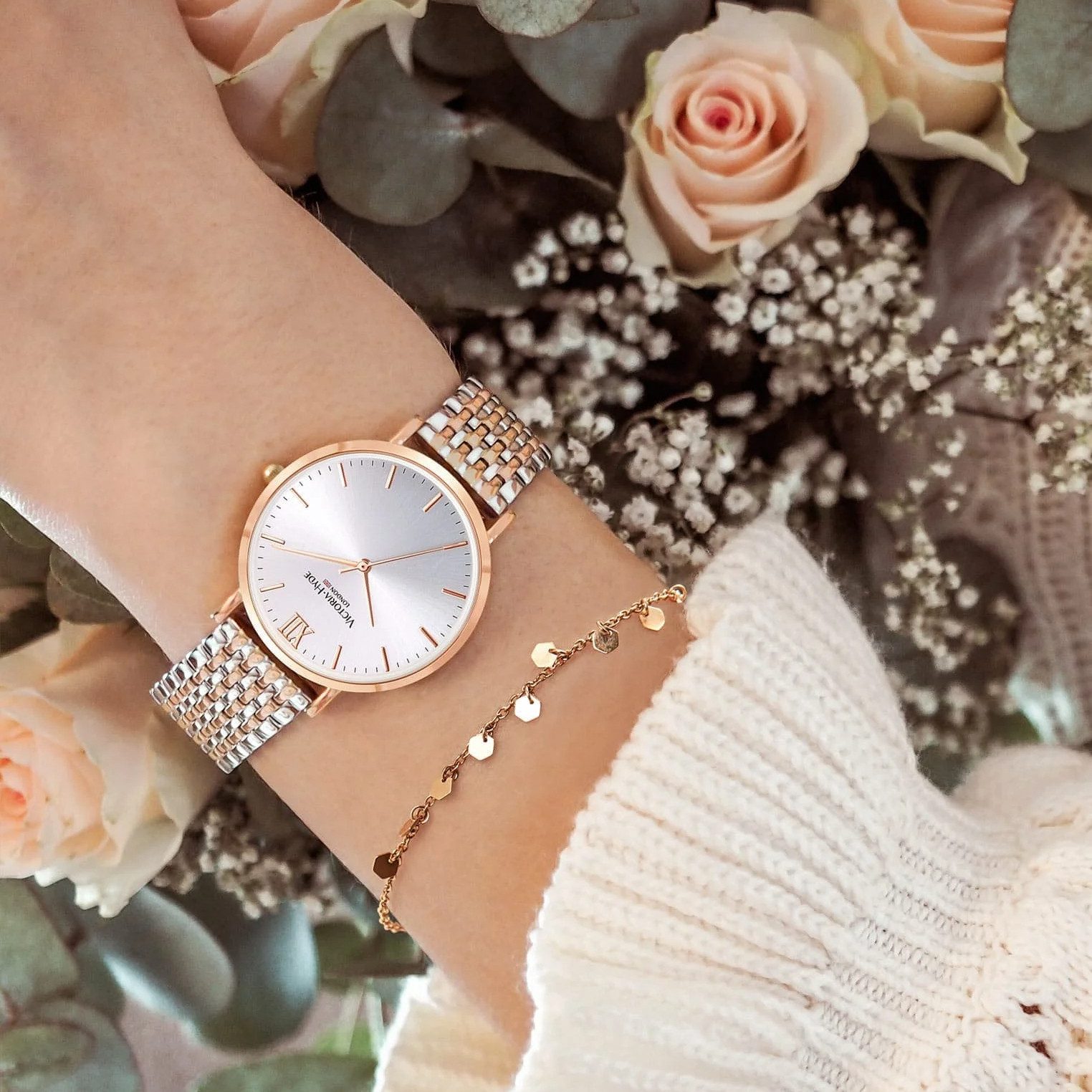 Victoria Hyde Quarzuhr Quarzuhr (Set, 2-tlg), Armbanduhr, Edelstahl, Ideal auch als Geschenk, (1-tlg., Kein Set)