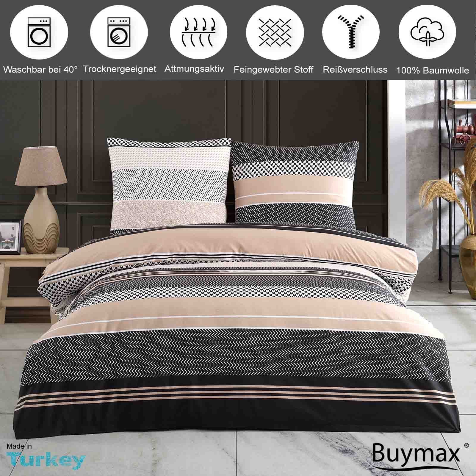 Buymax Bettwäsche Zigo, Renforcé, 3 teilig, Bettbezug-Set 200x200 cm 100% B günstig online kaufen