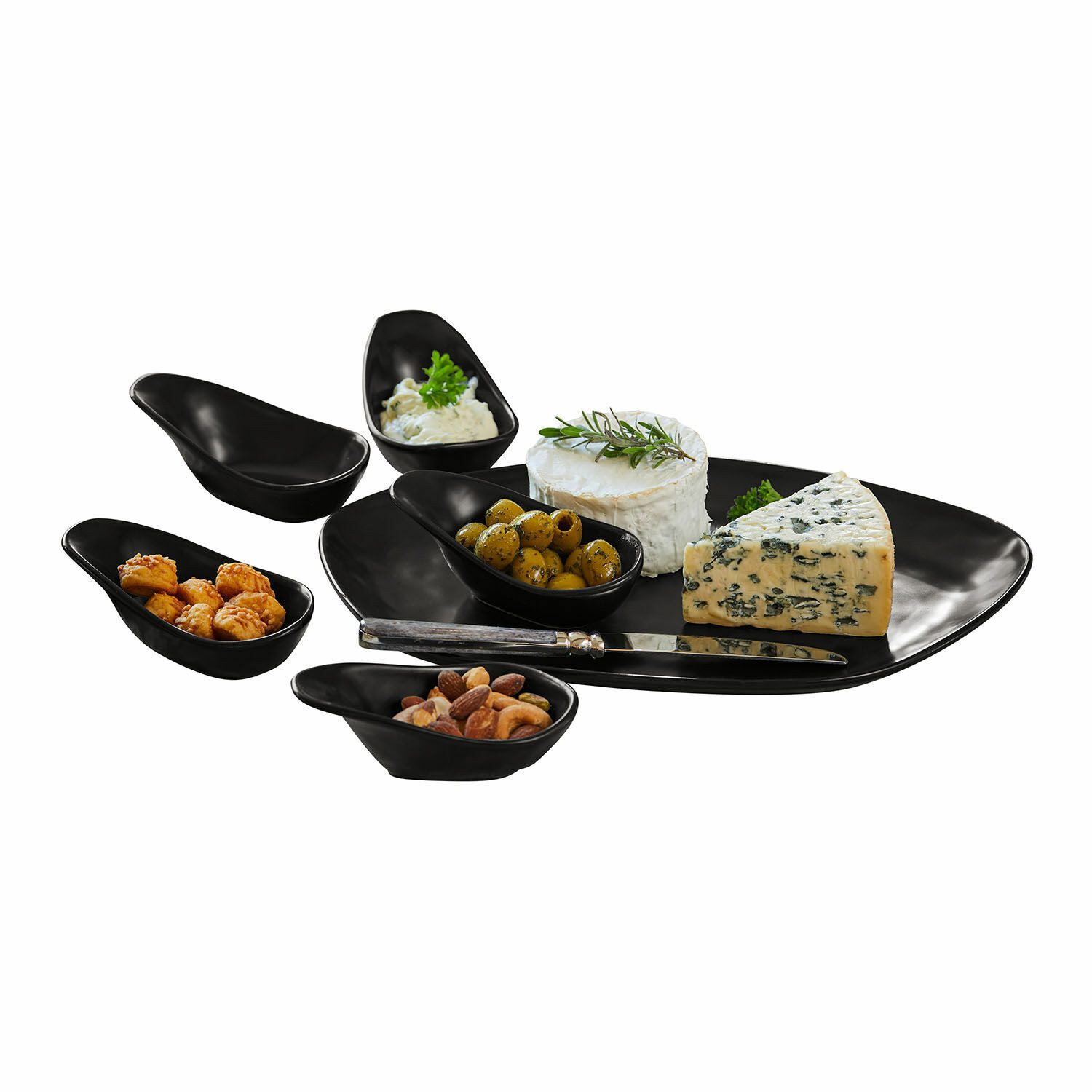 Mirabeau Geschirr-Set Servierschälchen 6er Set Biarré schwarz, Steinzeug