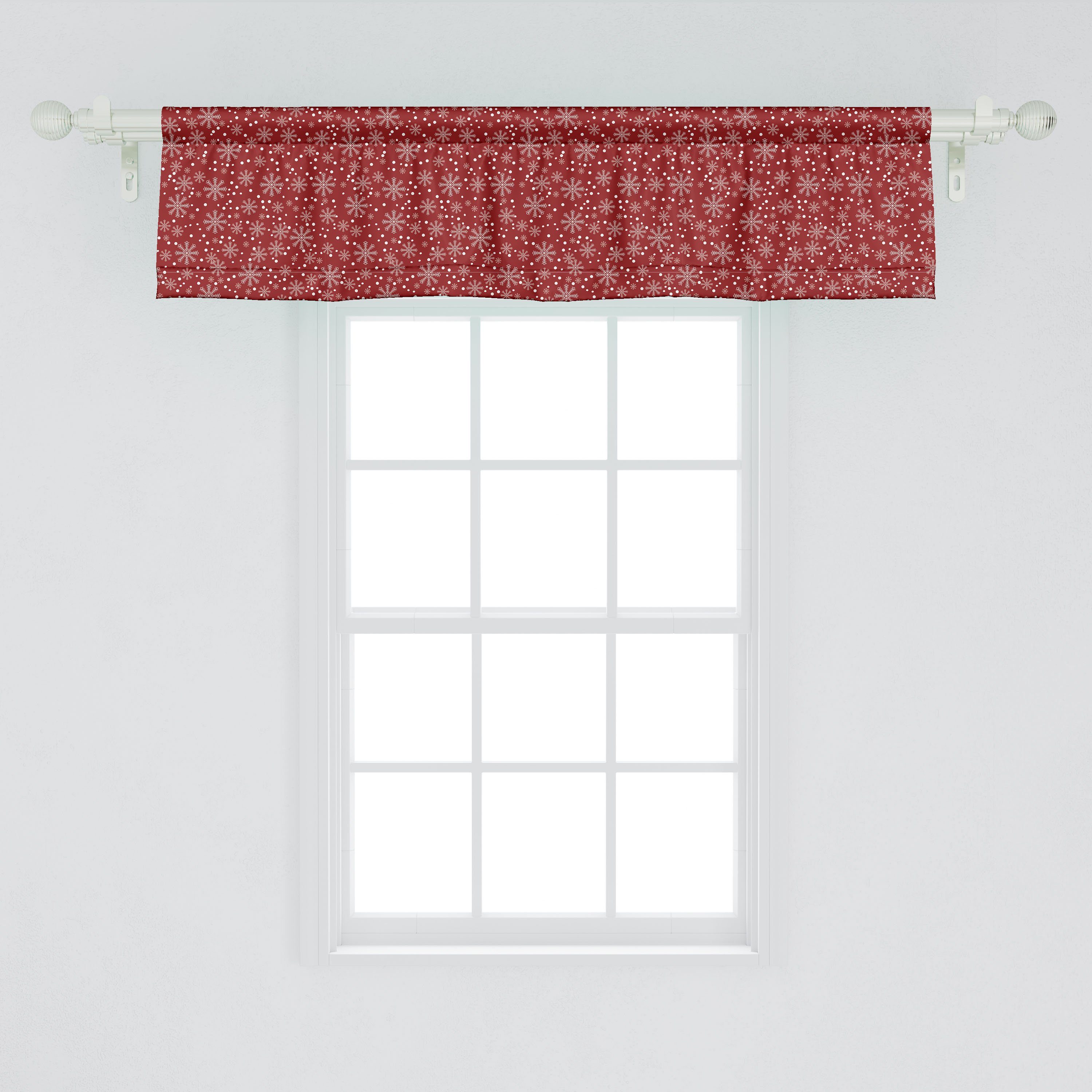 Scheibengardine Vorhang Volant für Küche Microfaser, Schlafzimmer Dekor Stangentasche, Urlaub Abakuhaus, Geometrisch Wintersaison mit