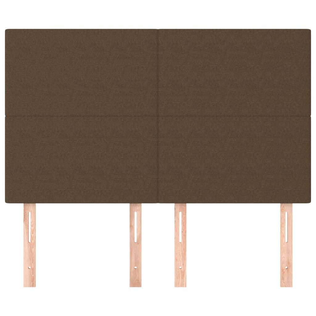 vidaXL Bett Kopfteil Dunkelbraun 144x5x118/128 cm Stoff (1-tlg)