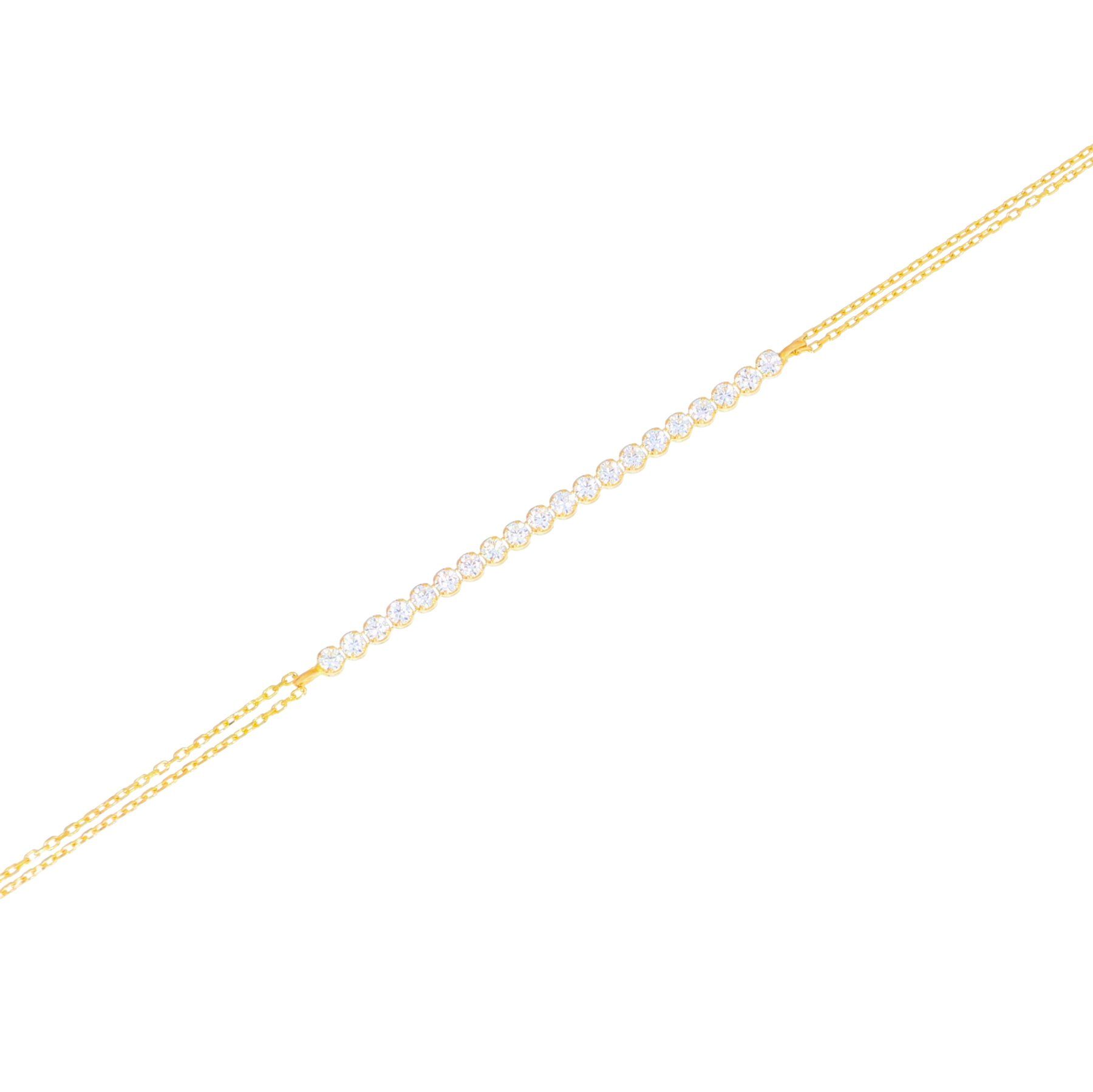 Stella-Jewellery Goldarmband 585er Gelbgold Damen Armband Zirkonia Tennisarmb. (inkl. Etui, 1-tlg), Armkette, Goldarmband