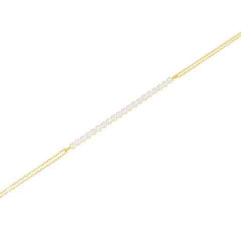Stella-Jewellery Goldarmband 585er Gelbgold Damen Armband Zirkonia Tennisarmb. (inkl. Etui, 1-tlg), Armkette, Goldarmband