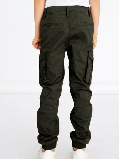Name It Cargohose NKMRYAN – für Jungen mit verstellbarem Bund und Stretchkomfort unifarben, casual, regular fit, Twill