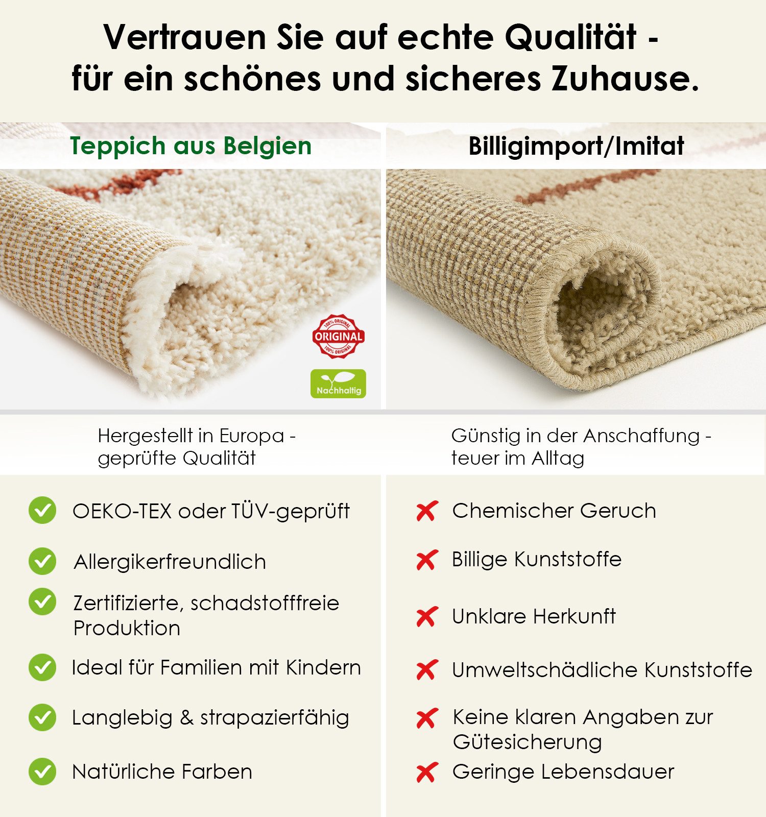 DomDeco Hochflor-Teppich Kurzflorteppich MEYRA