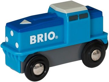 BRIO® Spielzeug-Lokomotive BRIO® WORLD, Blaue Batterie-Frachtlok, FSC® - schützt Wald - weltweit