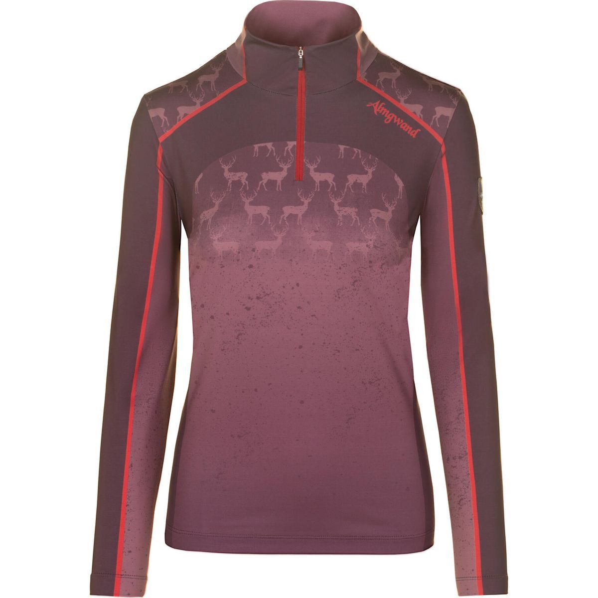 Almgwand Layershirt Fidelitasalm Komfortables Damen-Longsleeve mit Hirsch-Print, ideal für Alltag und