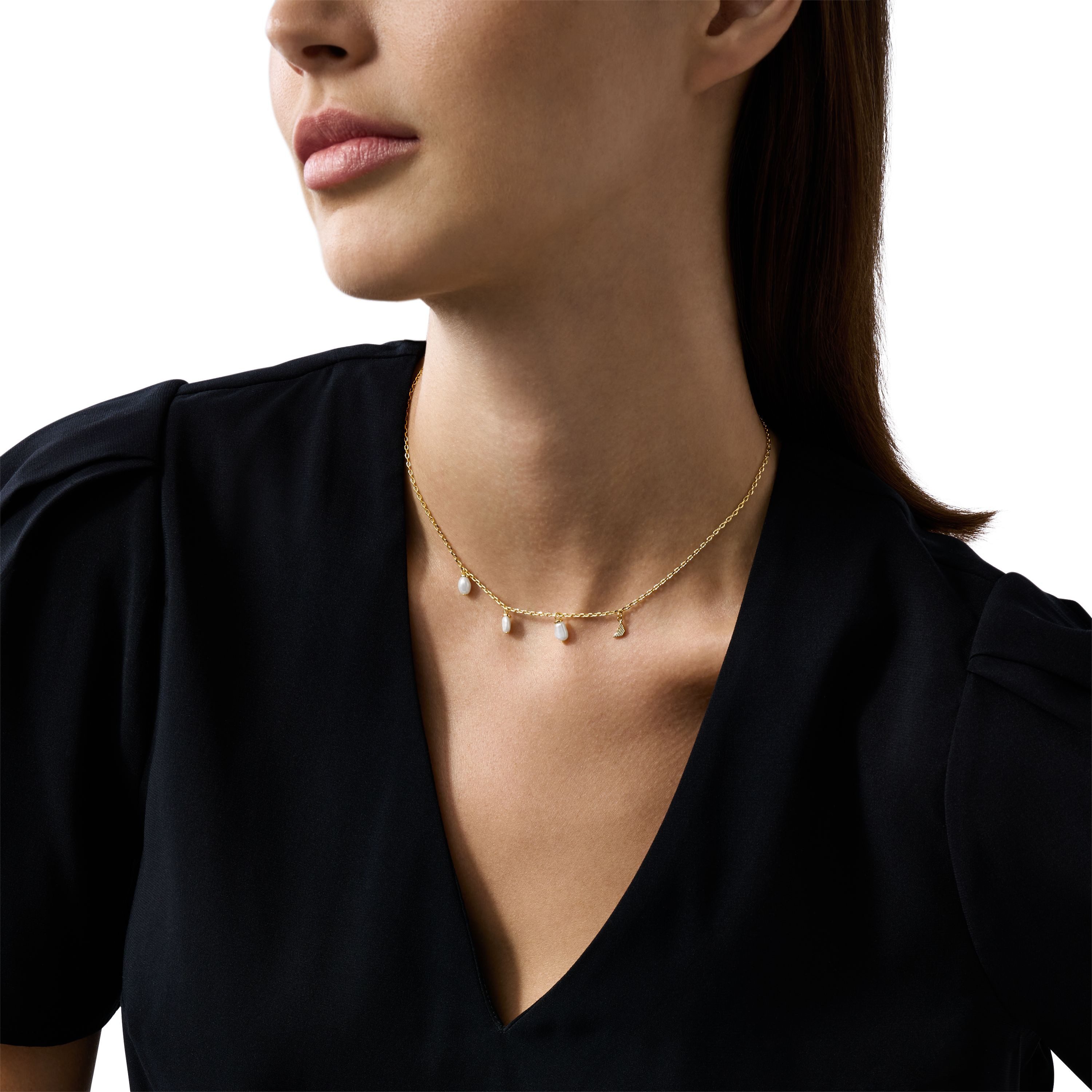 Emporio Armani Kette mit Anhänger Schmuck Geschenk Metall Halskette, mit Süßwasserzuchtperle