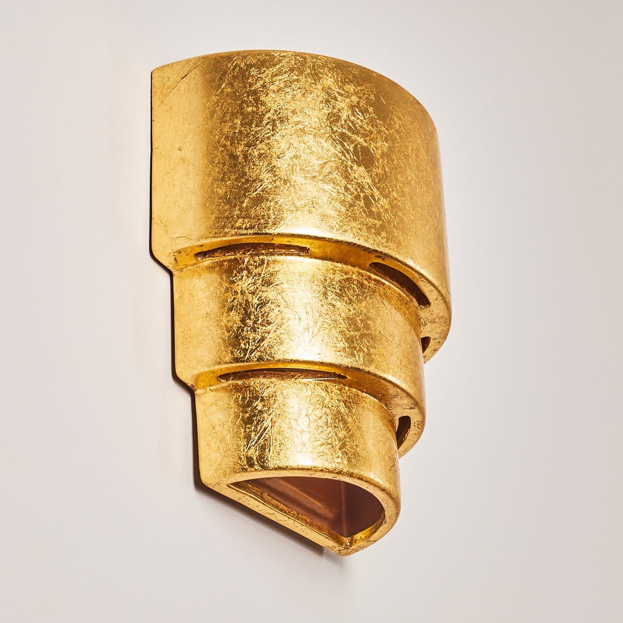 Keramik Wandlampe in Leuchtmittel, Gold,mit schönem hofstein 1xE27, ohne aus Blattgold-Optik Innenin Wandleuchte »Bionde« Lichtkegel,