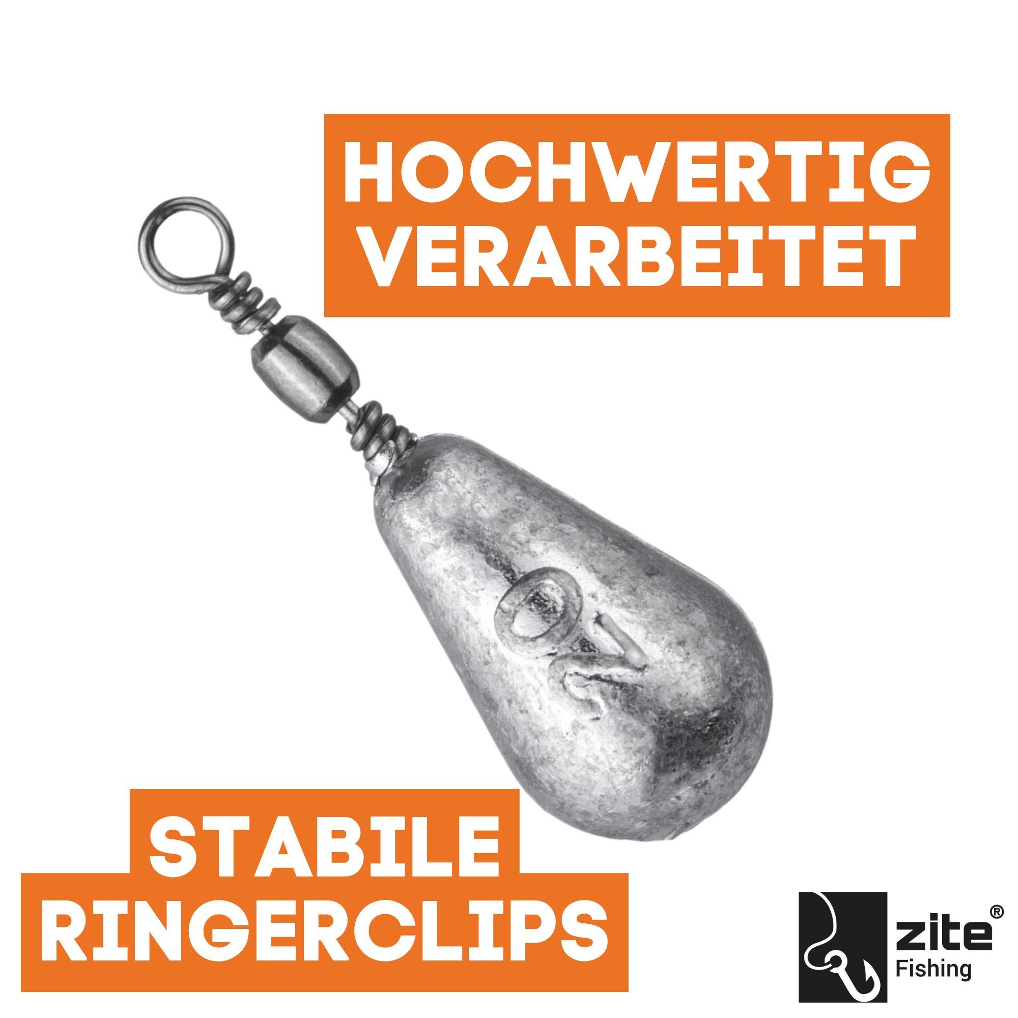 Zite Tropfenblei Set 5g-20g silber Grundangeln Blei Angelgewichte Aal Karpfen Zander, (5-St)