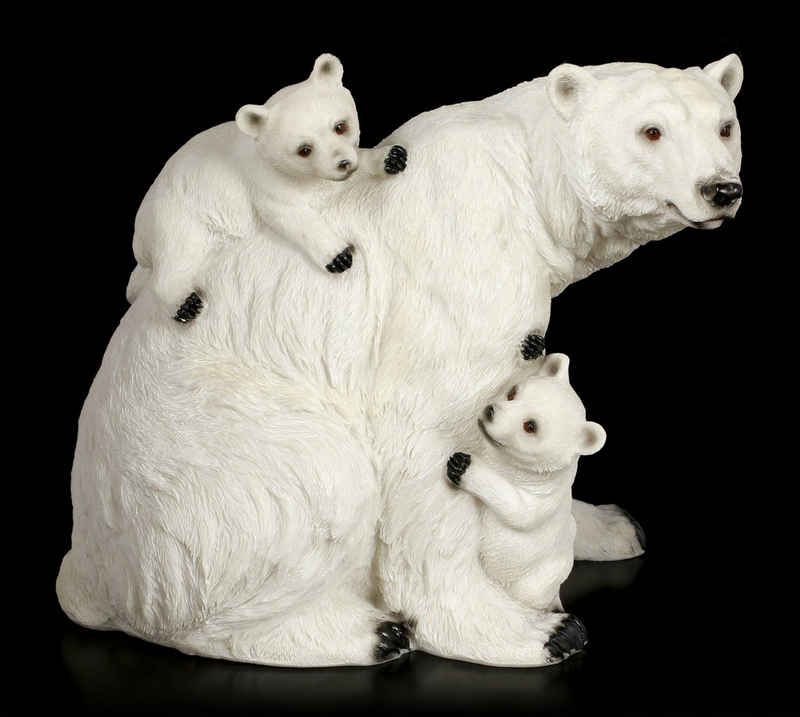 Figuren Shop GmbH Tierfigur Eisbären Figuren - Mutter mit zwei Jungen - Tierdeko