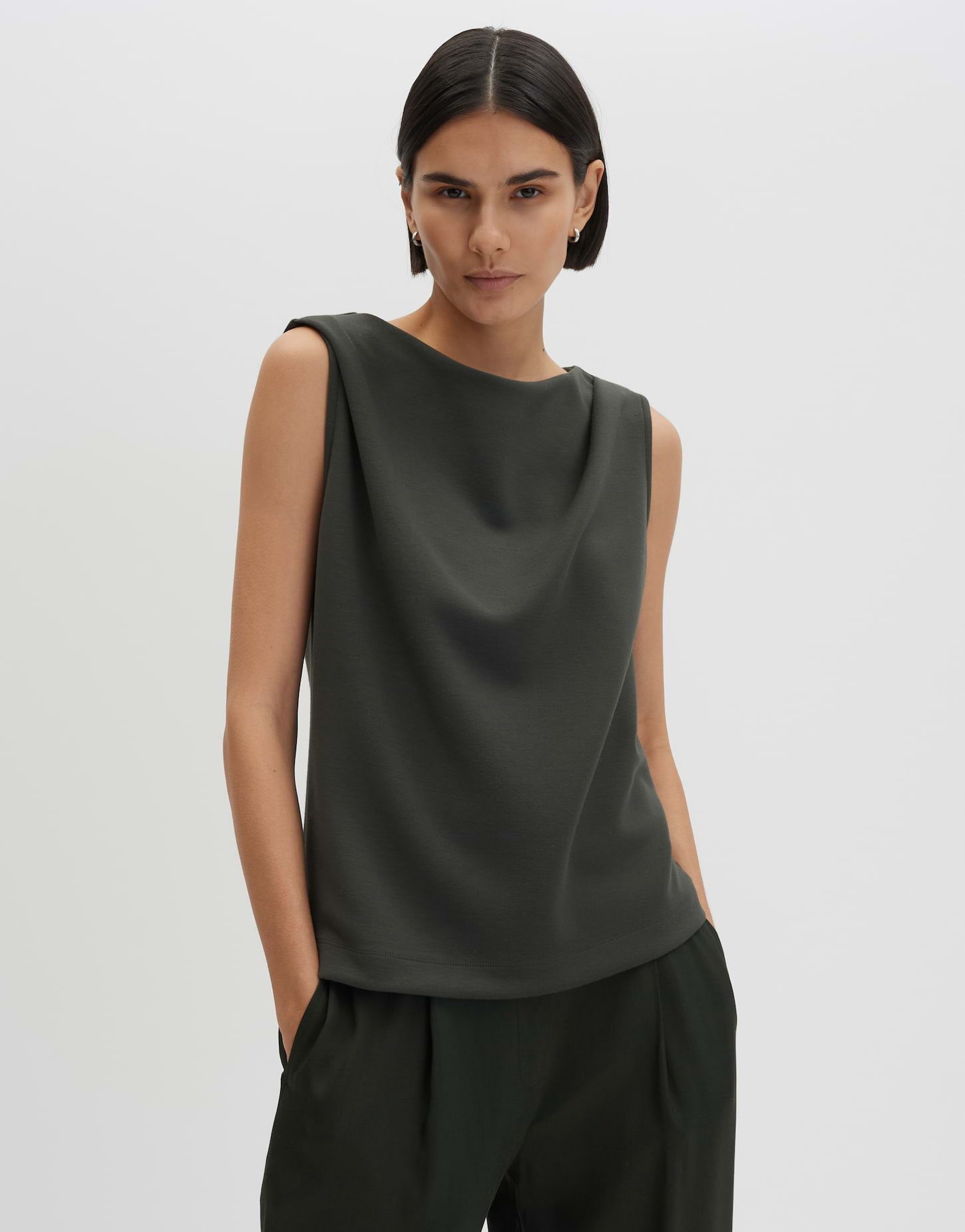 someday Sweatshirt Ukaida soft aus Sweatware mit Drapierung Feminines Schulterdetail mit softem Fall