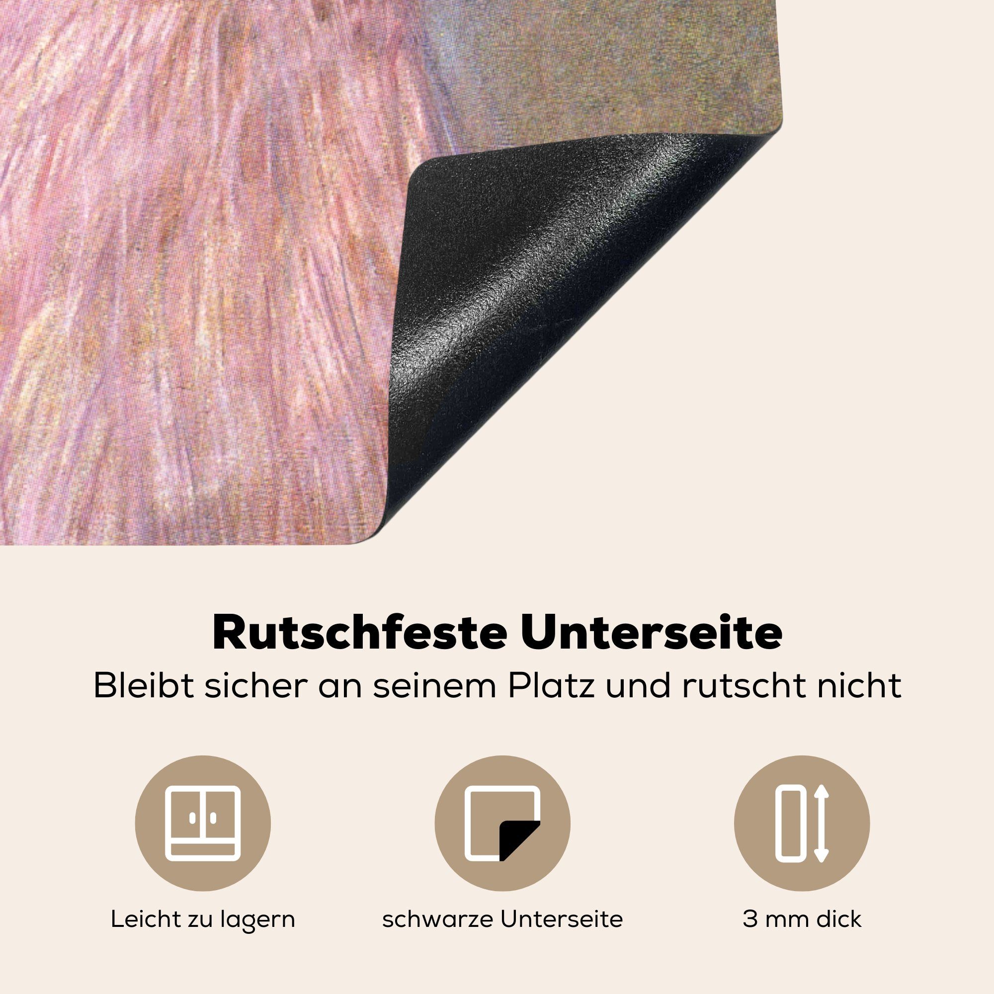 Gustav cm, Arbeitsplatte (1 tlg), Sonje 78x78 für Ceranfeldabdeckung, Vinyl, Klimt, MuchoWow Knips Herdblende-/Abdeckplatte küche -
