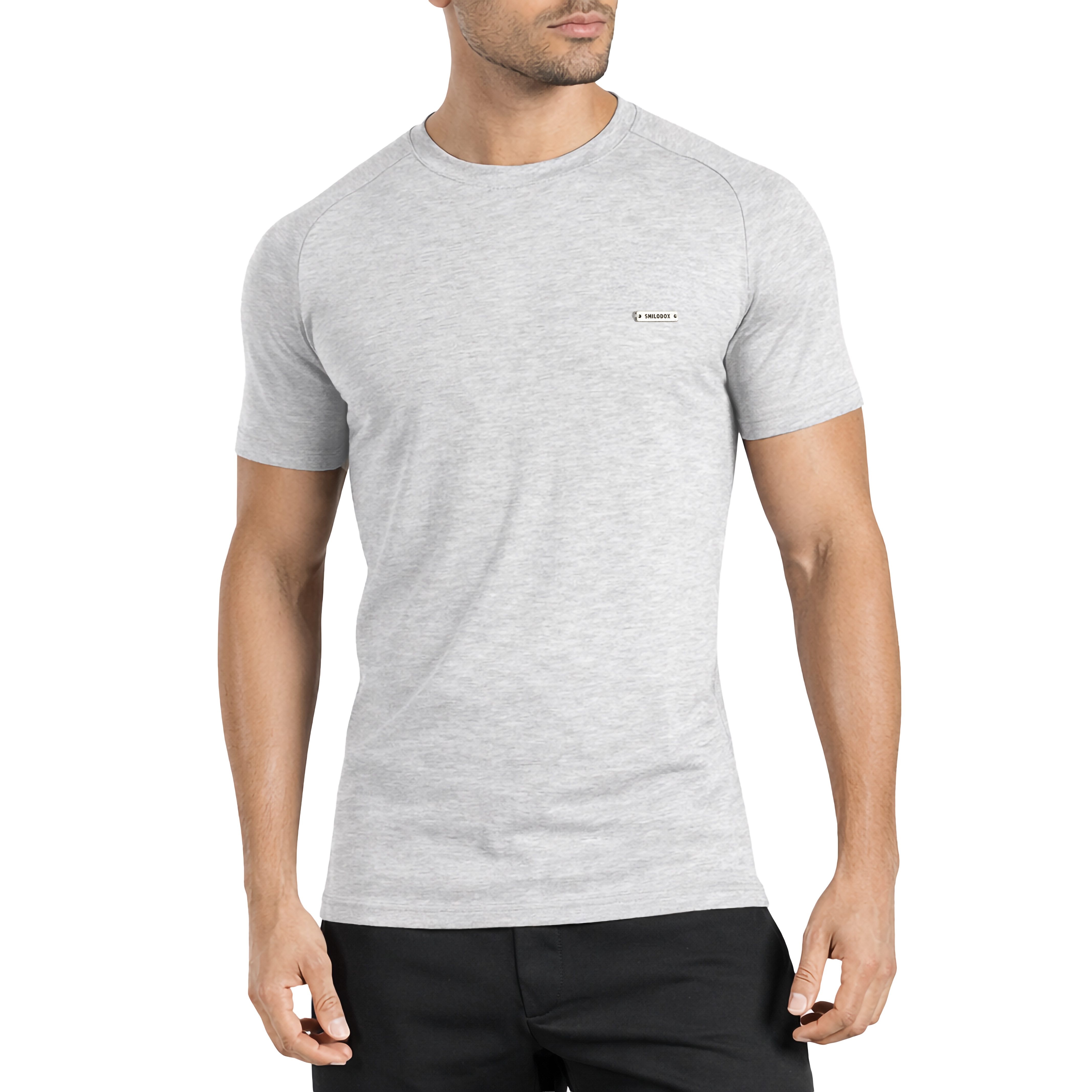 Smilodox T-Shirt Thilo, Schlichtes Shirt, Metallabel, Hochwertigs Kurzarmsh günstig online kaufen