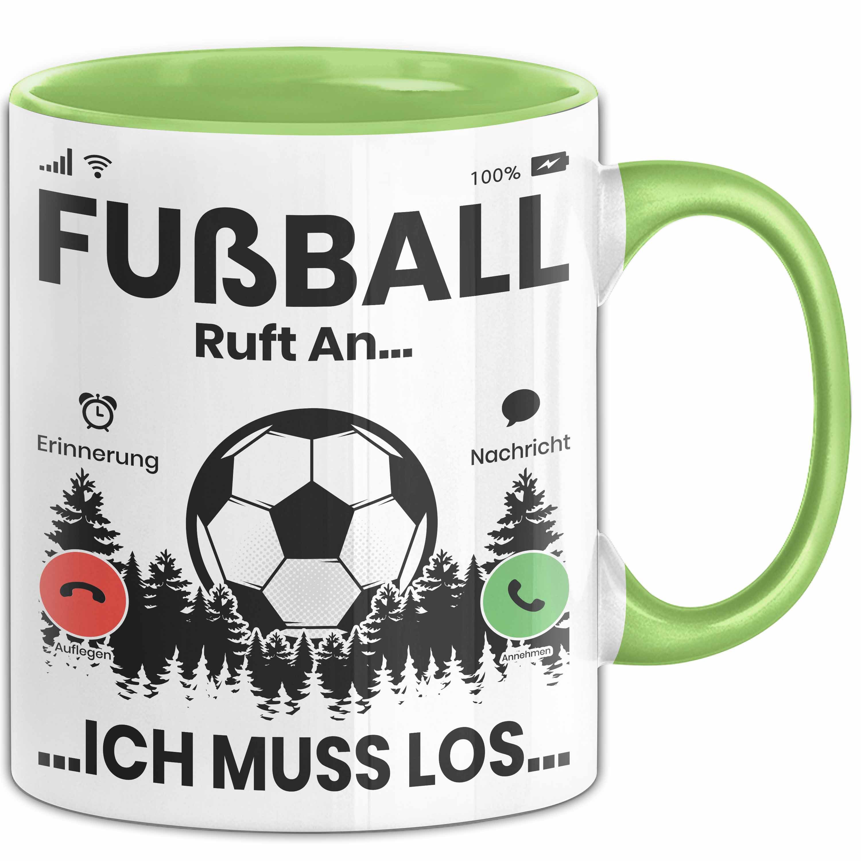 Trendation Tasse Fussballer Tasse Geschenk Fussballspieler Geschenkidee Fußball Ruft An
