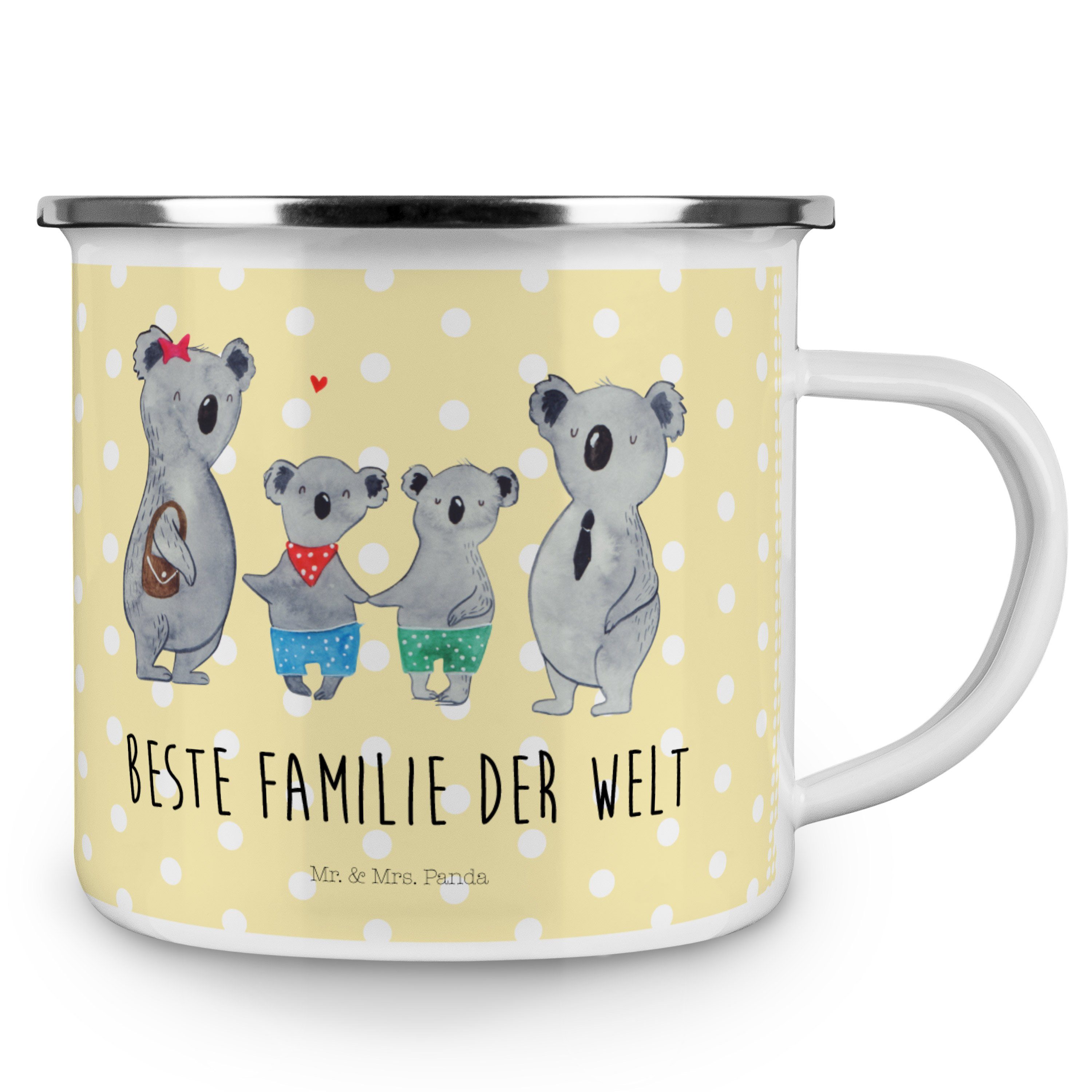 - Familie Papa, Pastell Outdoor Becher Tasse, Mrs. Mr. Koala zwei Li, Gelb & - Emaille Panda Geschenk,