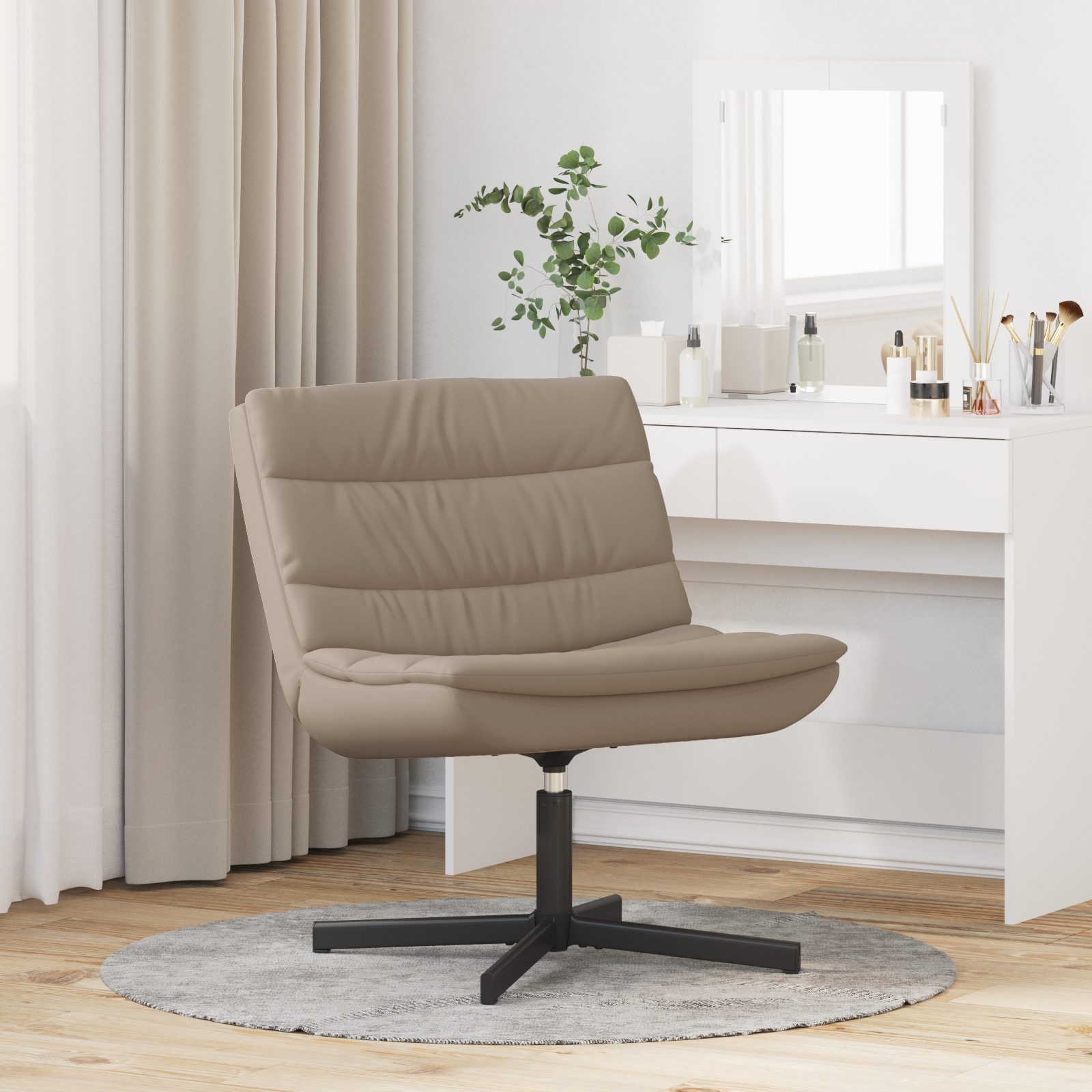 vidaXL Relaxsessel Schwenkstuhl Cappuccino Polyester, Metallbasis günstig online kaufen