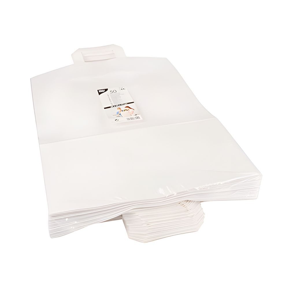 PAPSTAR Tragetasche 200 x Tragetaschen, Papier 44 cm x 32 cm x 17 cm weiss mit Tragegriff