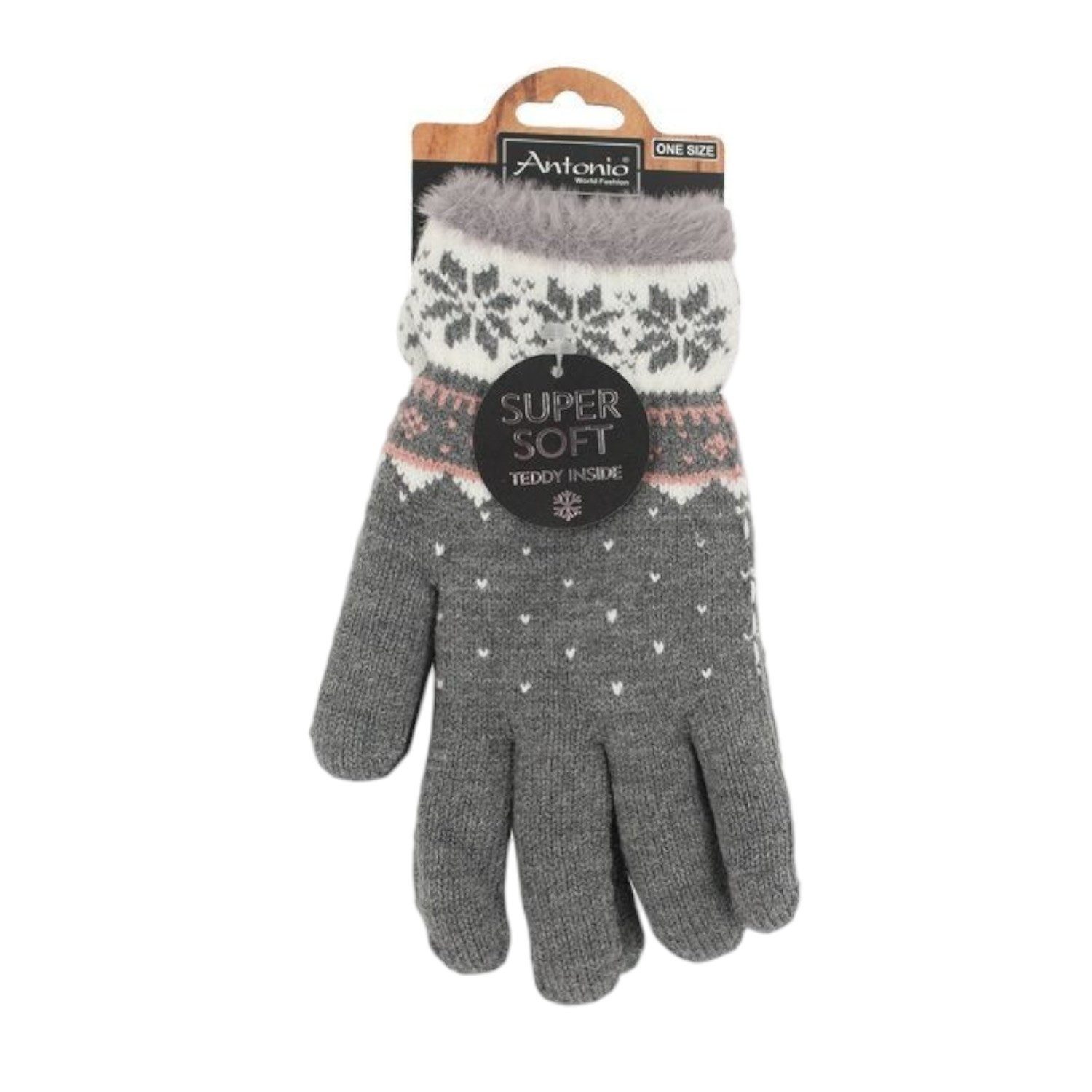 Antonio Strickhandschuhe Winter Damen Handschuhe Schneeflocke » günstige Fingerhandschuhe (Kein Set, 2-St., 1 Paar Handschuhe) » Winterhandschuhe » Strickhandschuhe One Size