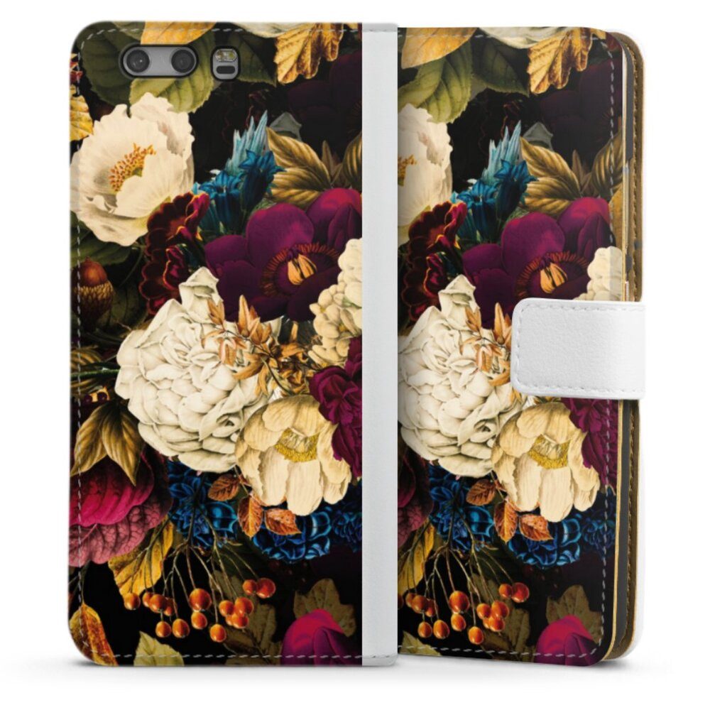 Handyhülle Vintage Blumen Muster Dark Vintage Flowers