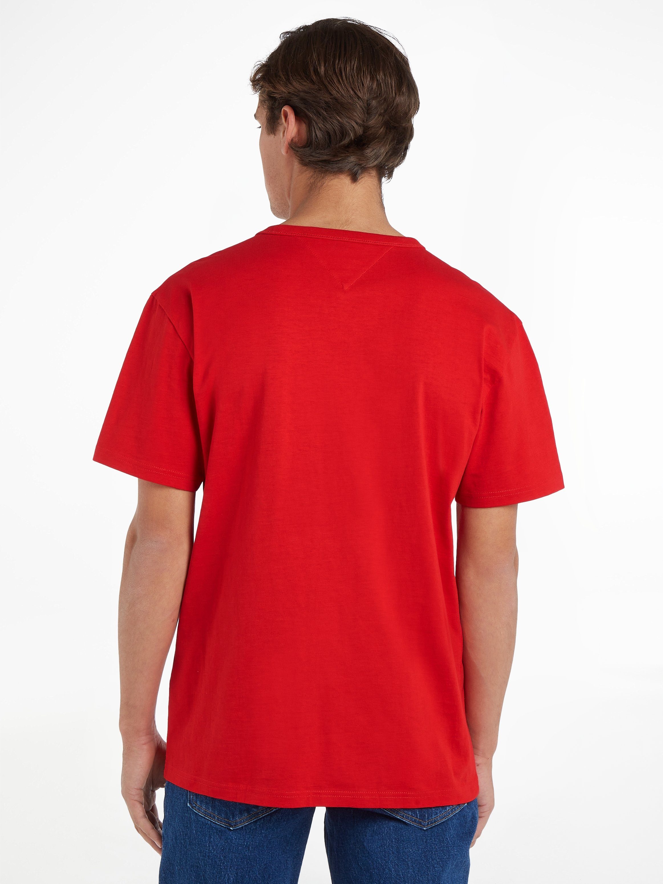 TJM Tommy Jeans Crimson TEE Deep BADGE POCKET T-Shirt CLSC