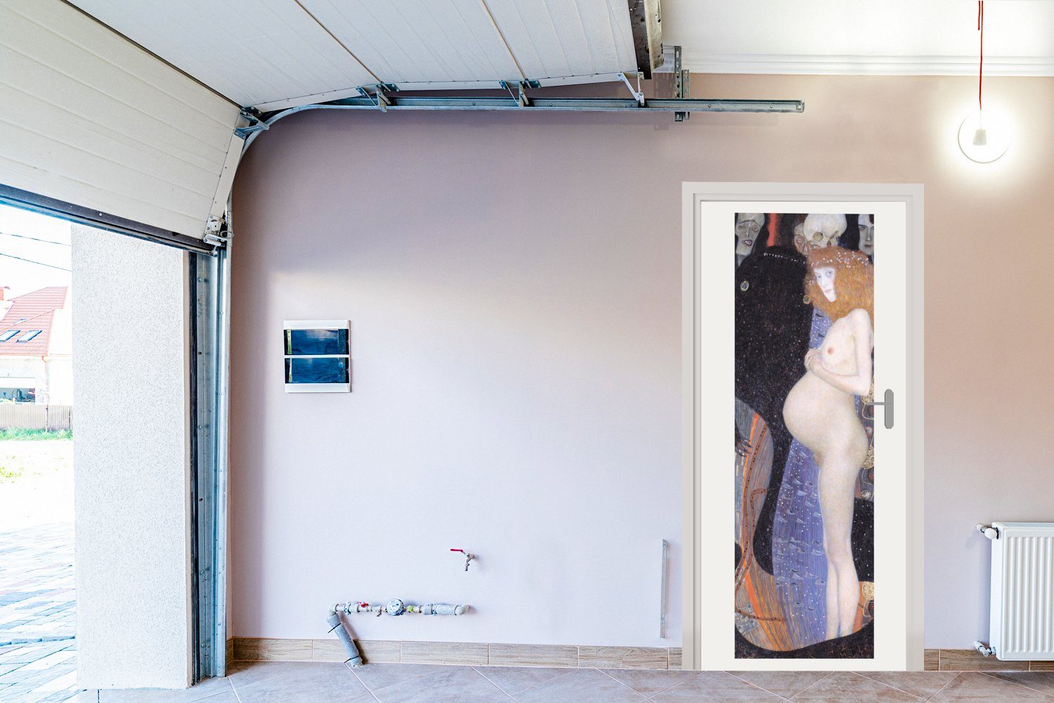 Gustav Klimt, Tür, für 75x205 Türtapete Matt, Fototapete Türaufkleber, - I Hoffnung St), MuchoWow (1 cm bedruckt,