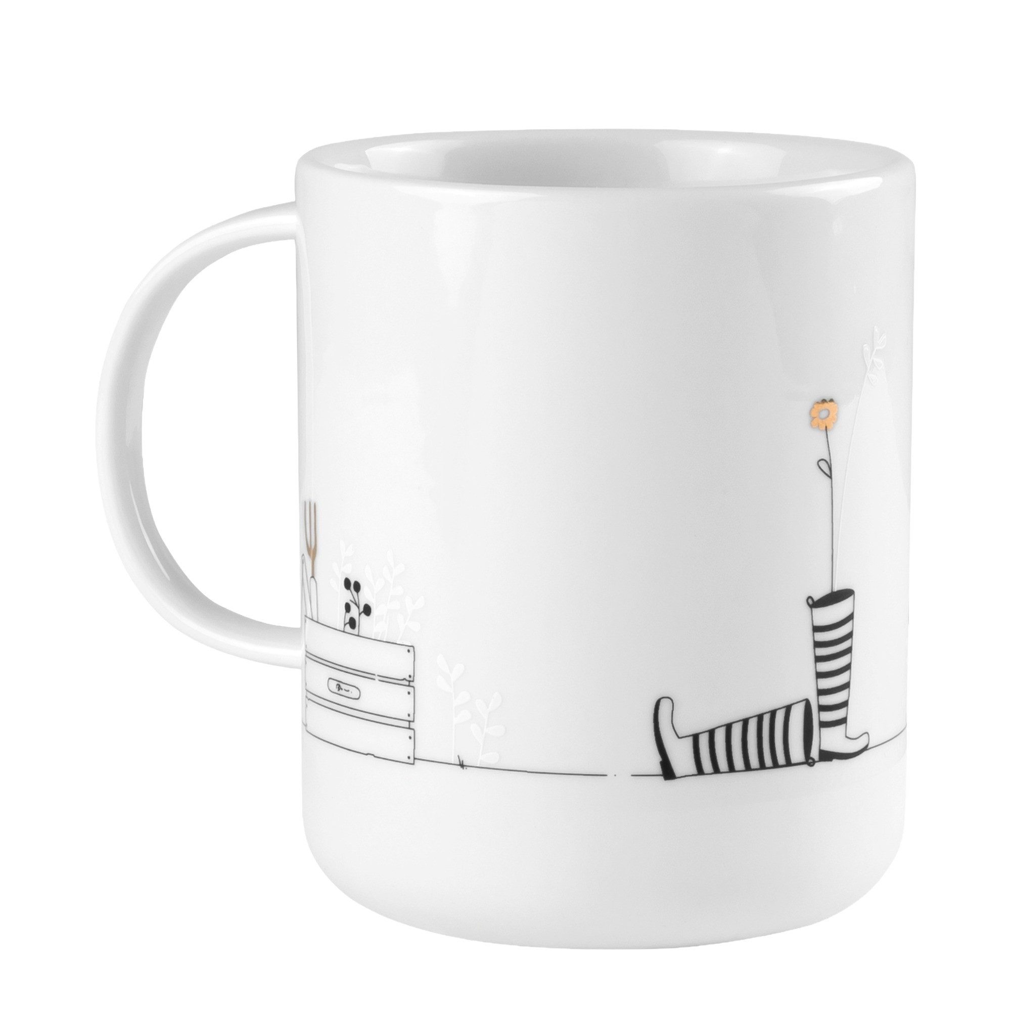 Räder Tasse räder Geschenktasse Garten Porzellan Weiß, Porzellan