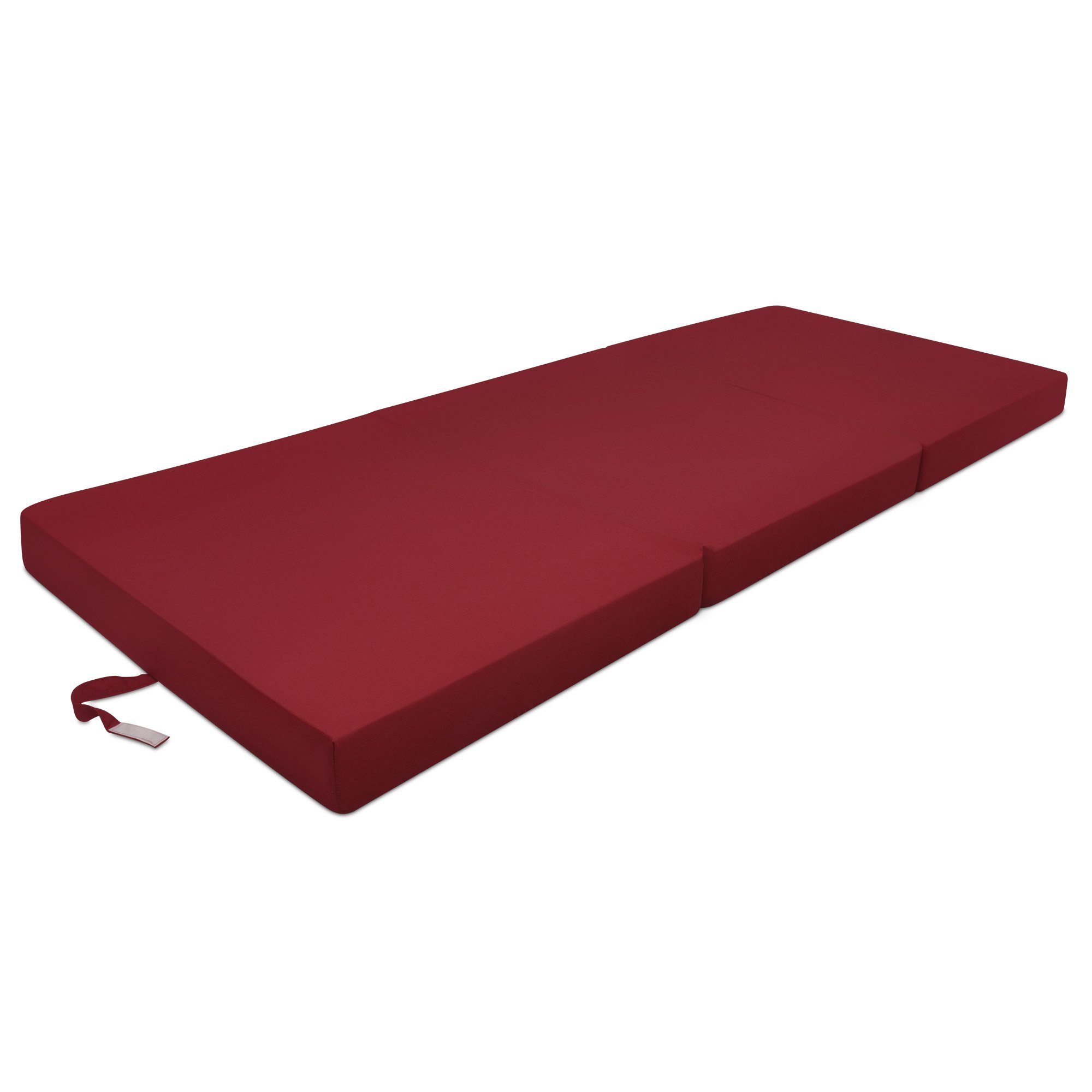 Klappmatratze Klappmatratze Gästebett Faltmatratze Campix, 60x190cm, Dunkelrot, Beautissu, 7 cm hoch, Klappmatratze Gästebett klappbar 60x190 cm Faltmatratze Gästematratze